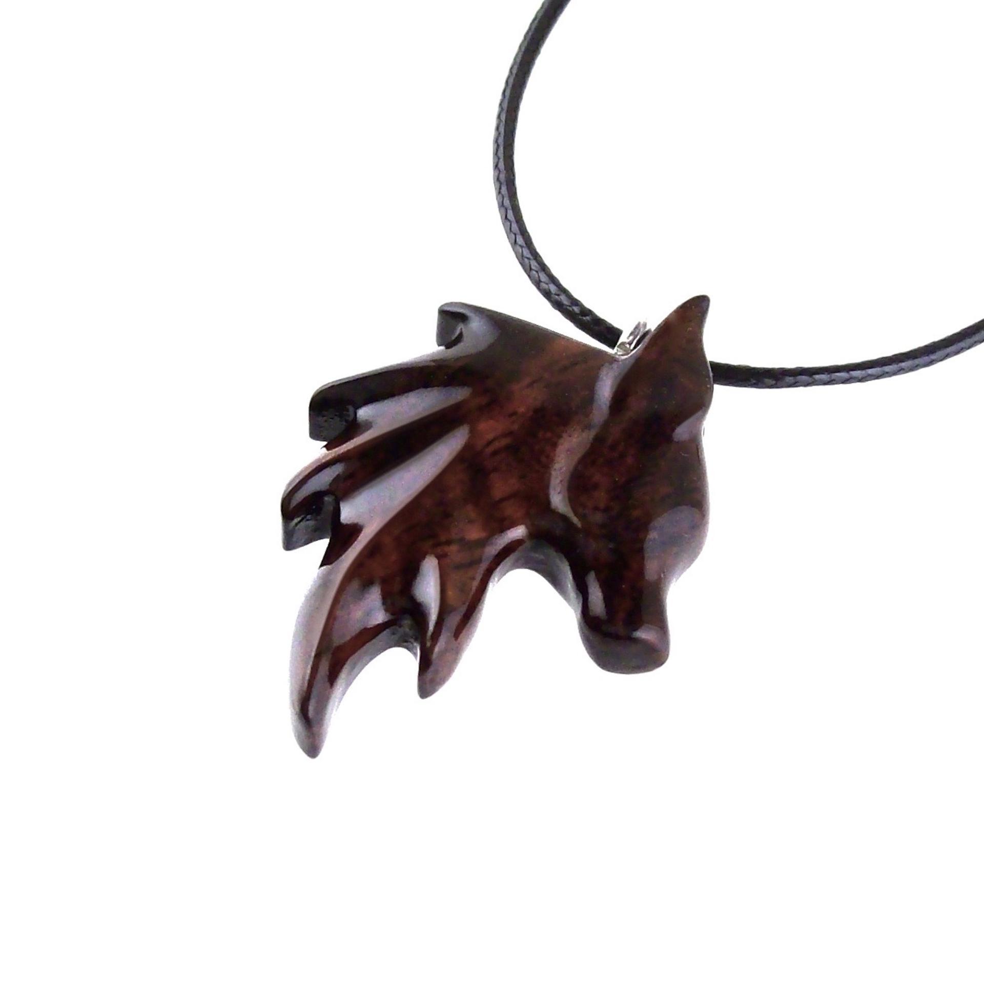 Hand Carved Fox Necklace, Wooden Fox Pendant, Men Women Woodland Jewelry, Totem Spirit Animal