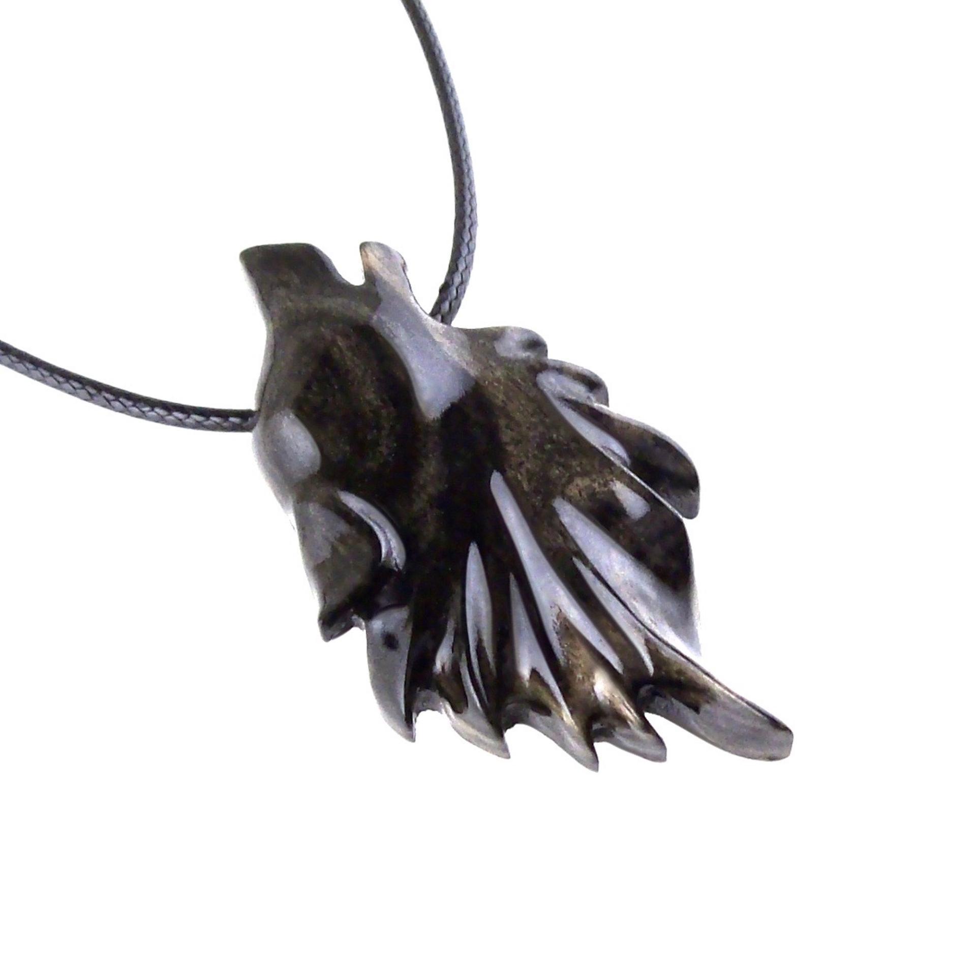 Wolf Necklace, Hand Carved Wooden Wolf Pendant for Men or Women, Spirit Animal Totem Woodland Jewelry