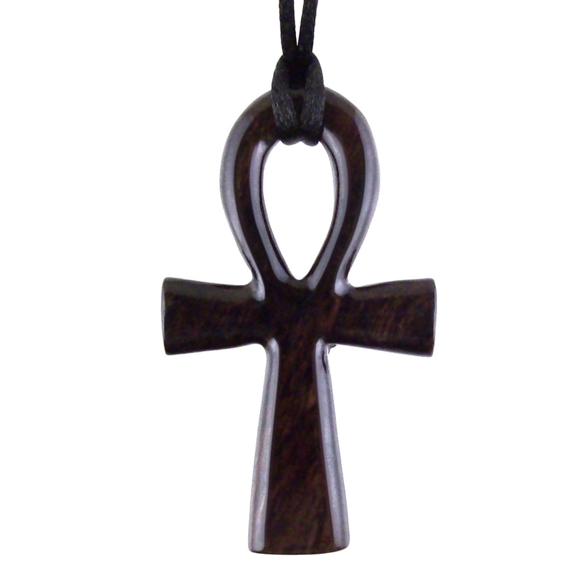 Large Ankh Pendant, Wood Egyptian Ankh Necklace, Wooden Cross Ankh Pendant, Mens African Jewelry, Gift for Him