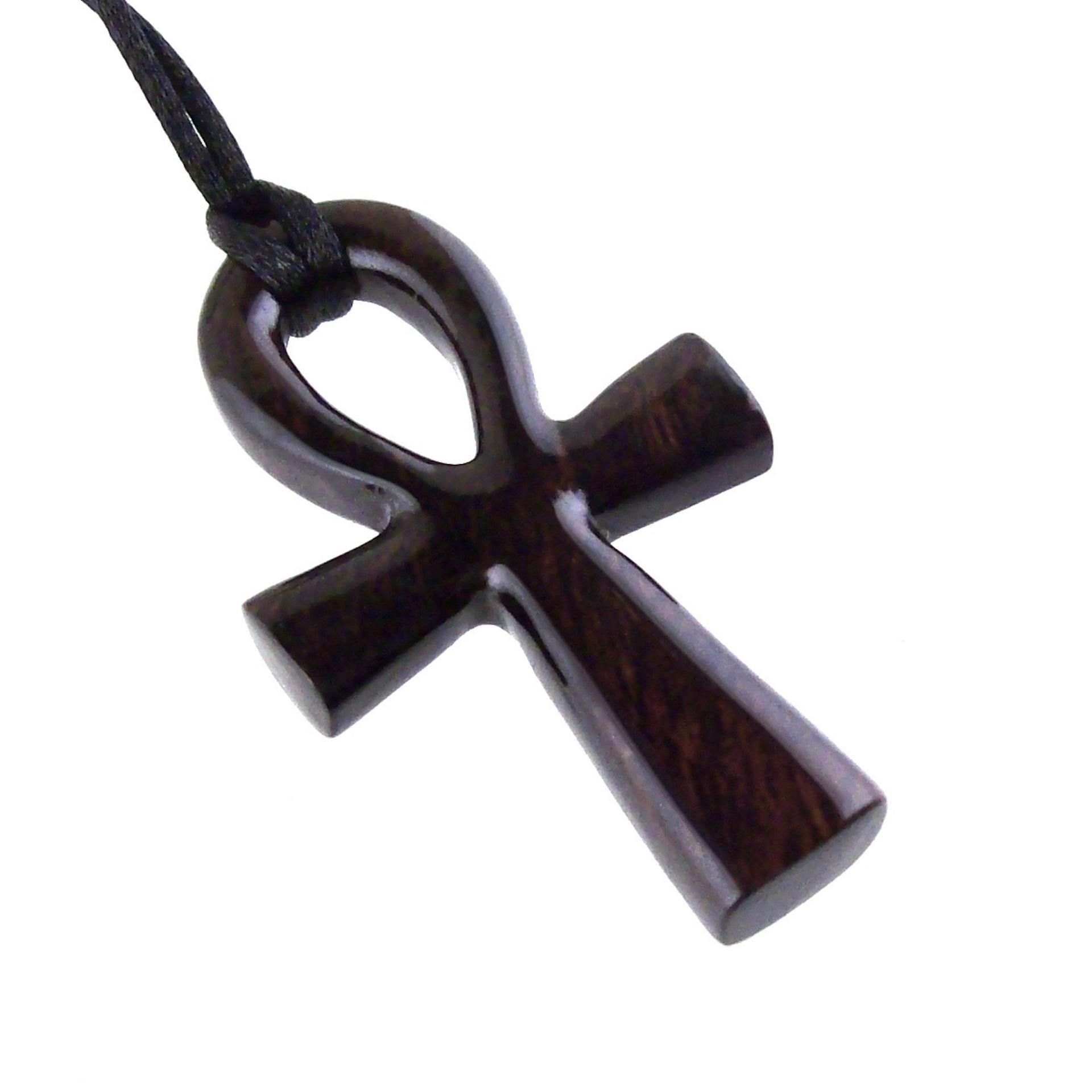 Large Ankh Pendant, Wood Egyptian Ankh Necklace, Wooden Cross Ankh Pendant, Mens African Jewelry, Gift for Him