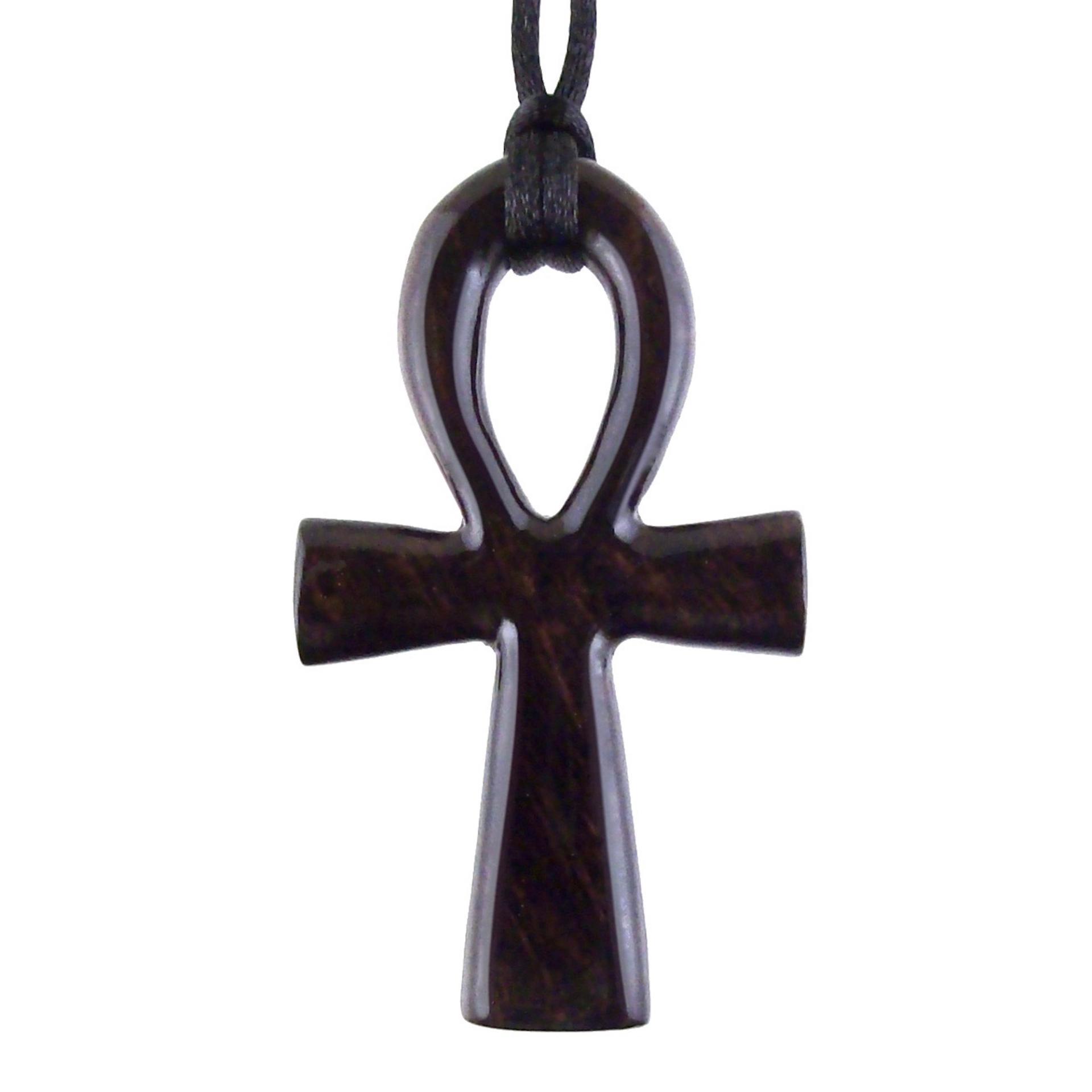 Large Ankh Pendant, Wood Egyptian Ankh Necklace, Wooden Cross Ankh Pendant, Mens African Jewelry, Gift for Him