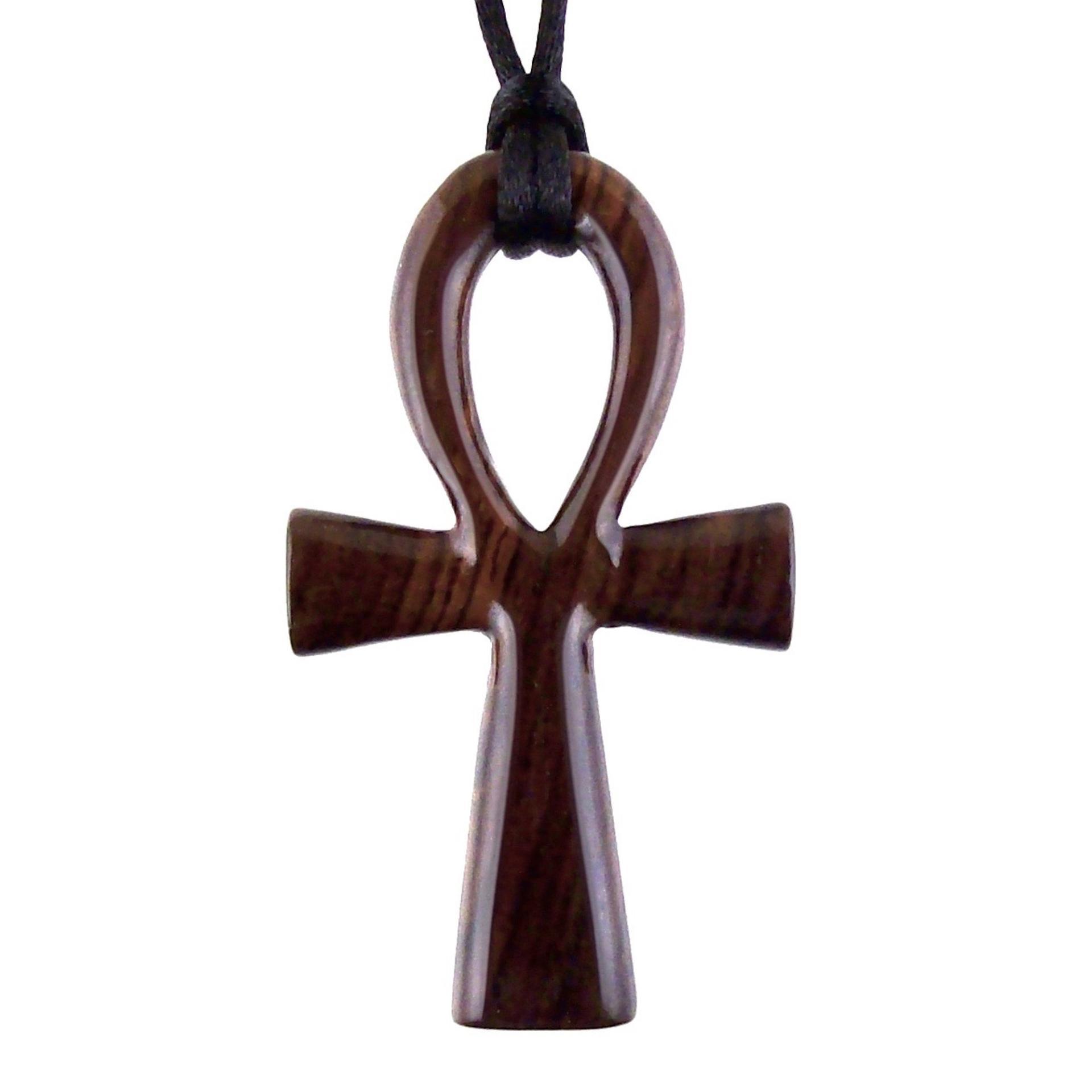 Large Ankh Pendant, Mens Wood Ankh Necklace, Wooden Egyptian Cross Ankh Pendant, African Jewelry