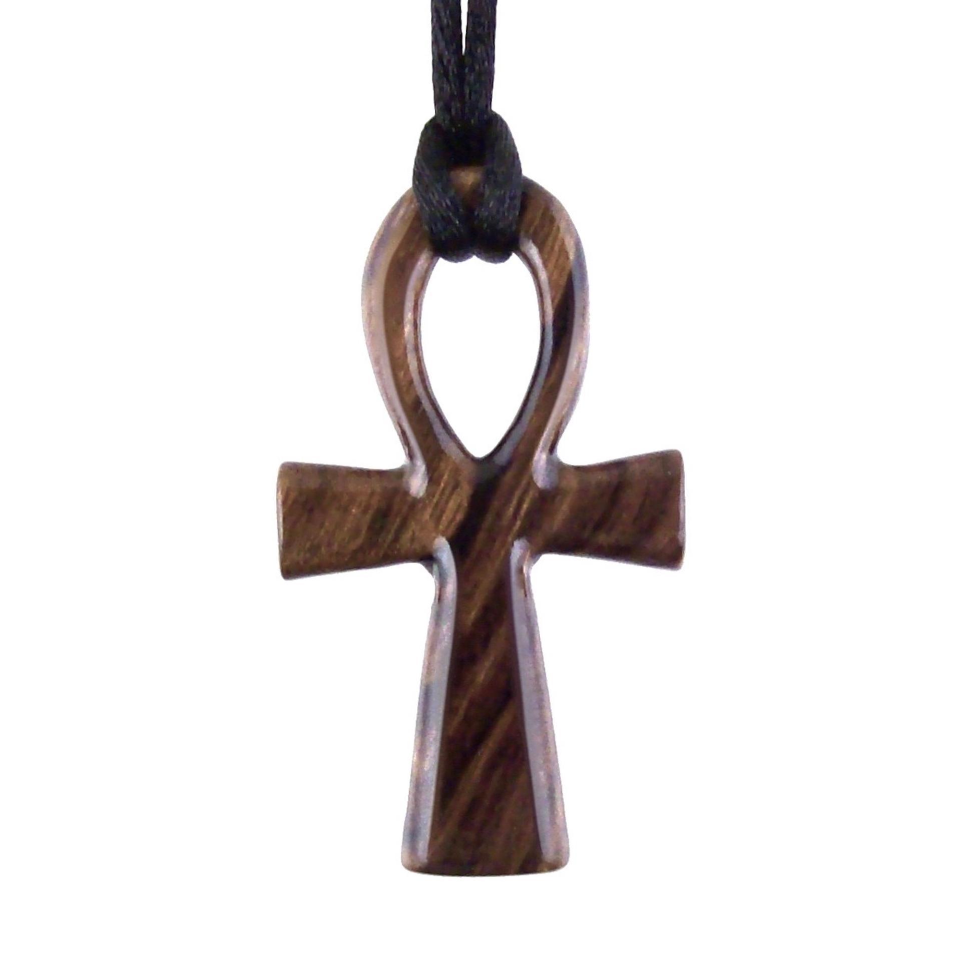 Ankh Necklace, Hand Carved Wooden Ankh Pendant for Men Women, Egyptian Cross Jewelry Gift
