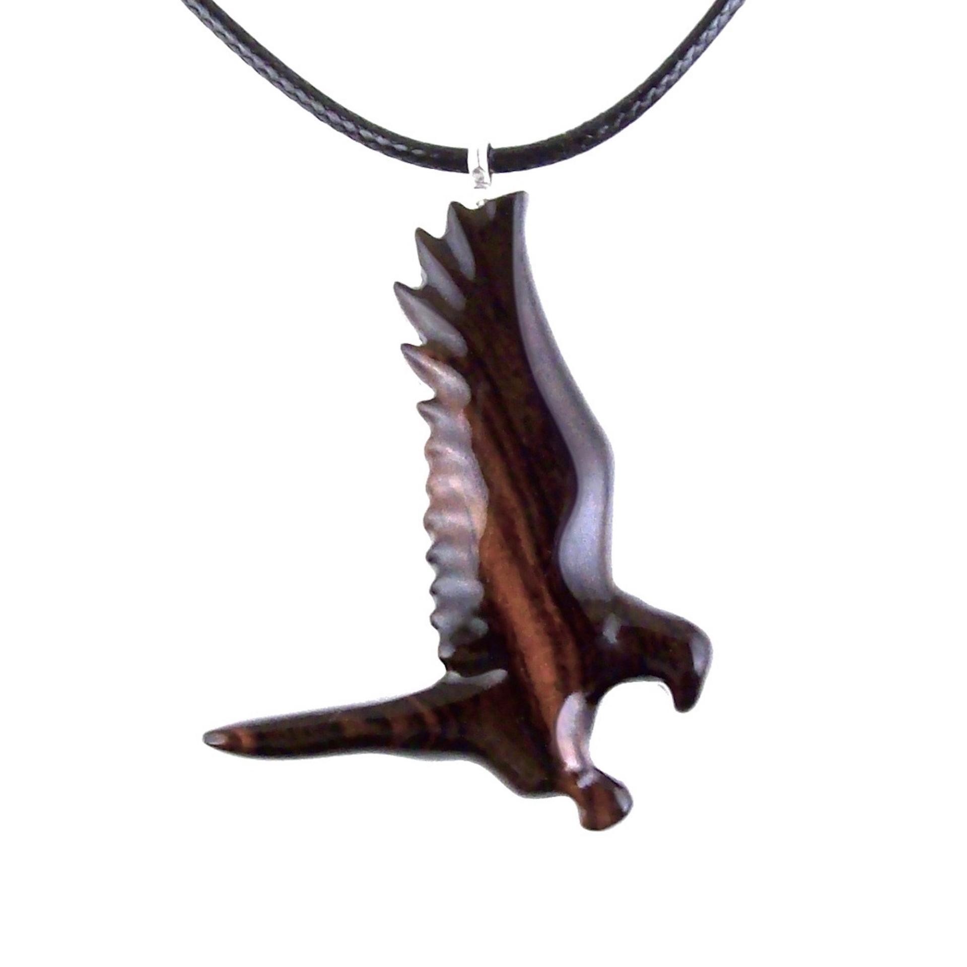 Hawk Necklace, Wooden Falcon Pendant, Hand Carved Bird Necklace, Totem Amulet, Wood Jewelry, One of a Kind Handmade Gift