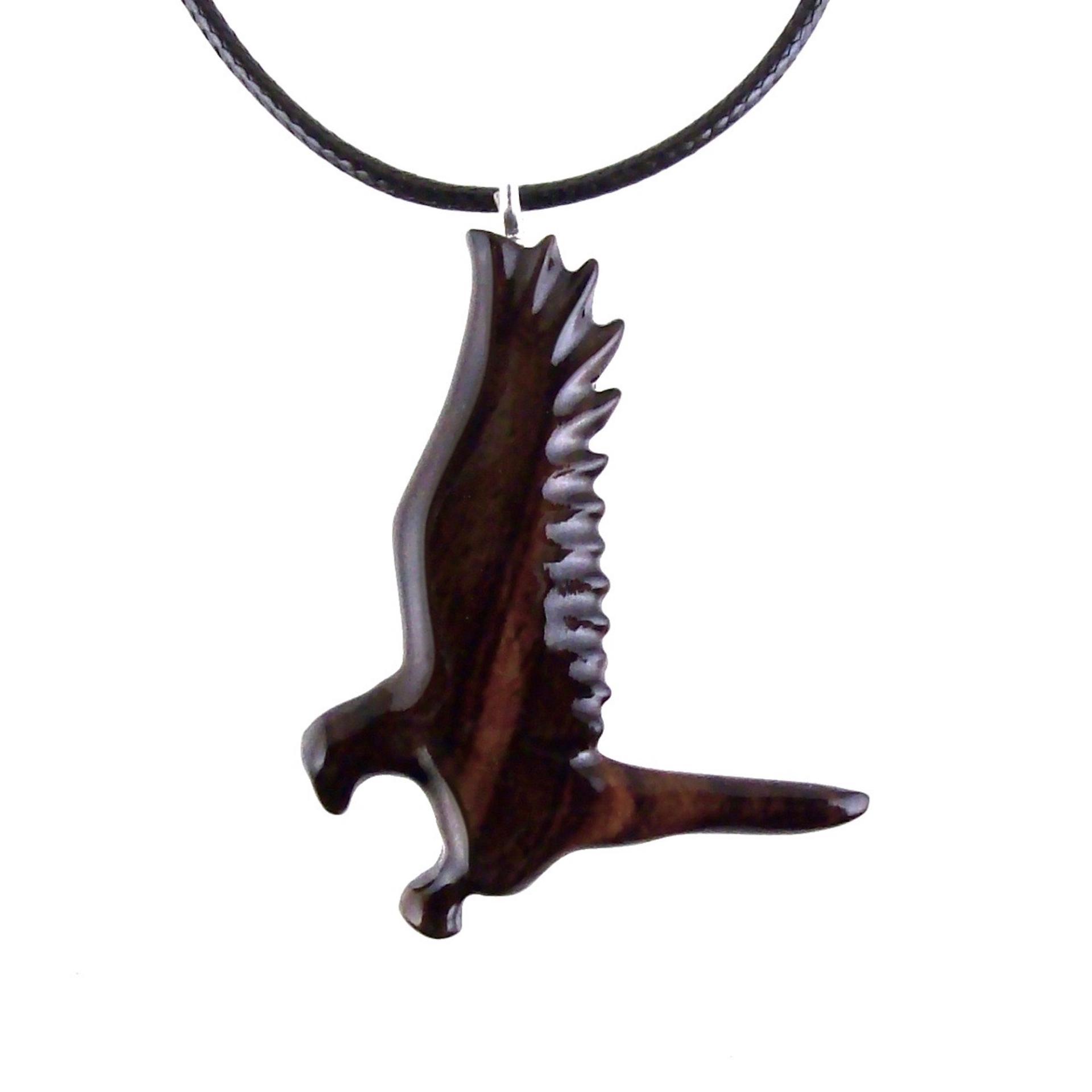 Hawk Necklace, Wooden Falcon Pendant, Hand Carved Bird Necklace, Totem Amulet, Wood Jewelry, One of a Kind Handmade Gift