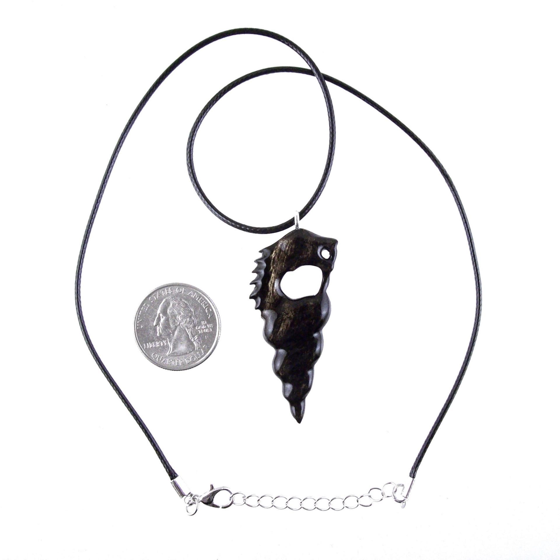 Hand Carved Wooden Nyami Nyami Pendant, Wood African Necklace, Good Luck Amulet