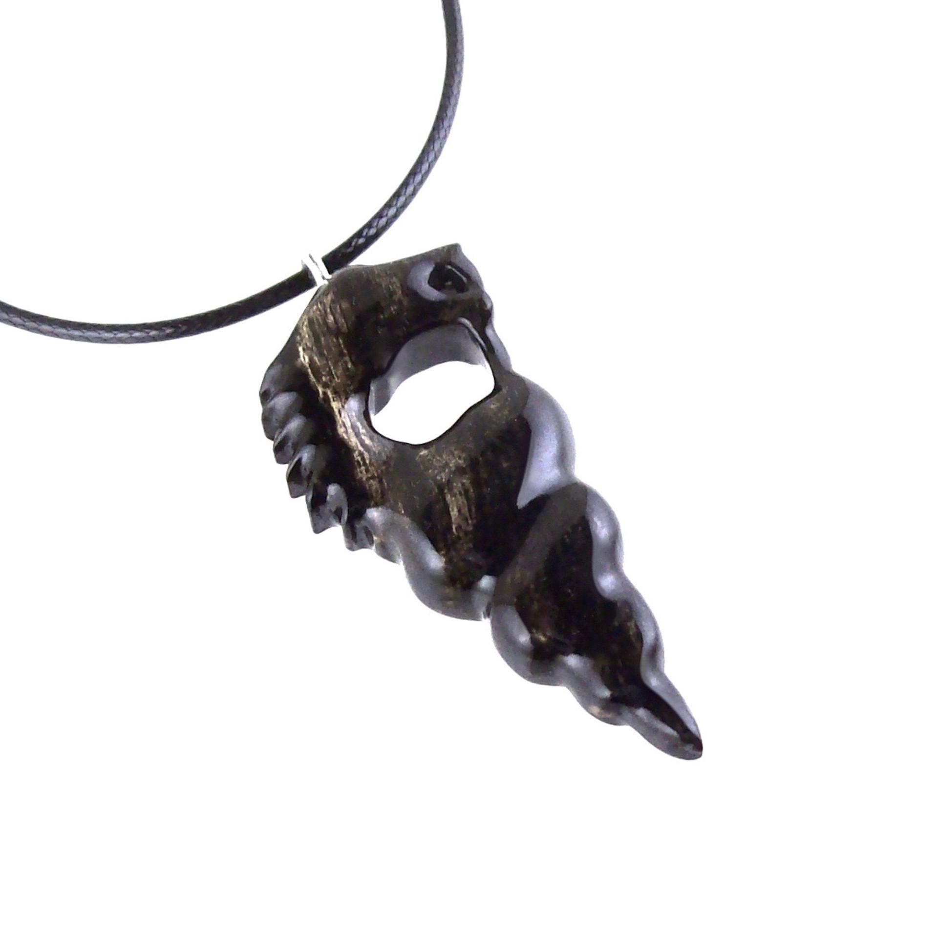 Hand Carved Wooden Nyami Nyami Pendant, Wood African Necklace, Good Luck Amulet
