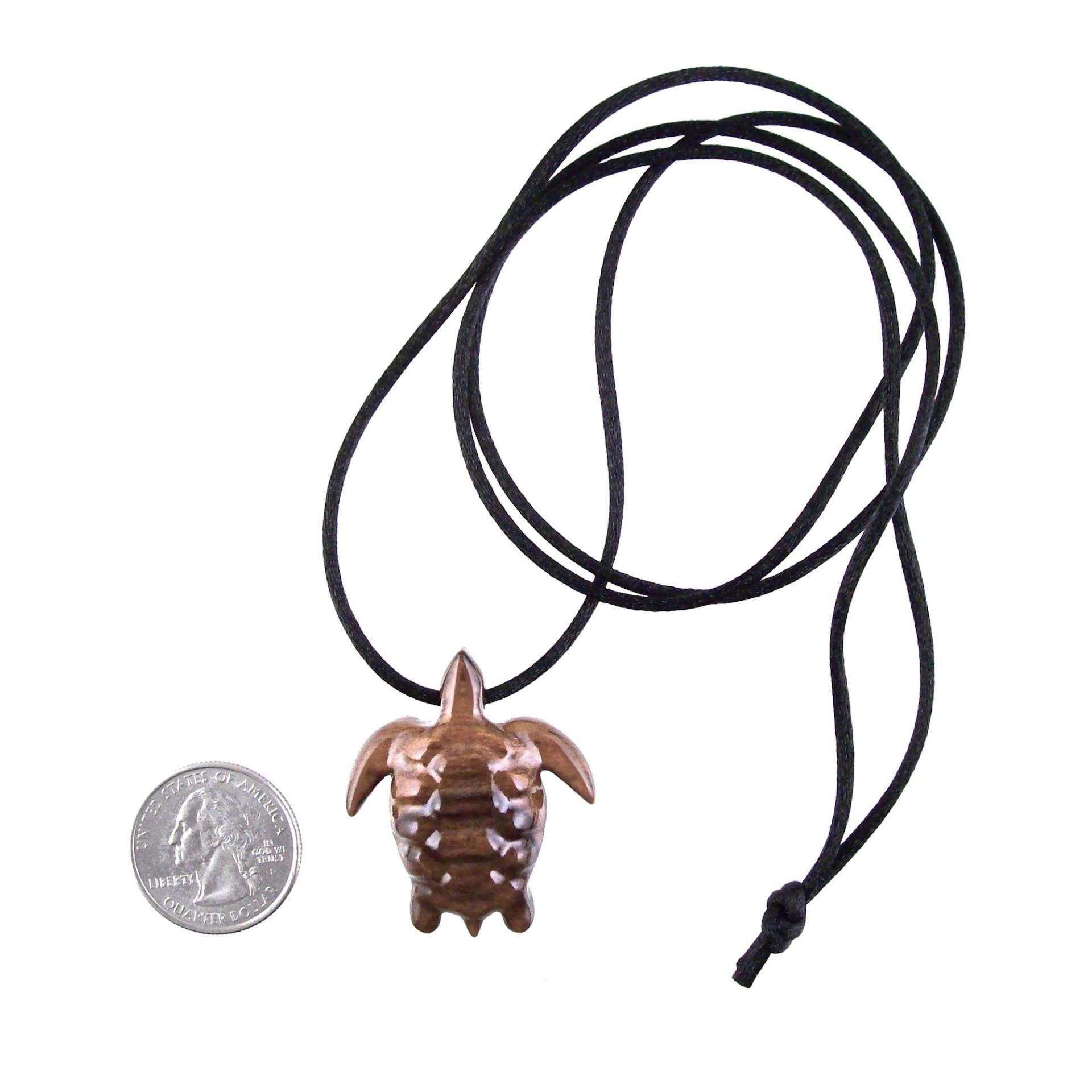 Sea Turtle Necklace, Hand Carved Wooden Turtle Pendant, Mens Nautical Wood Jewelry Gift