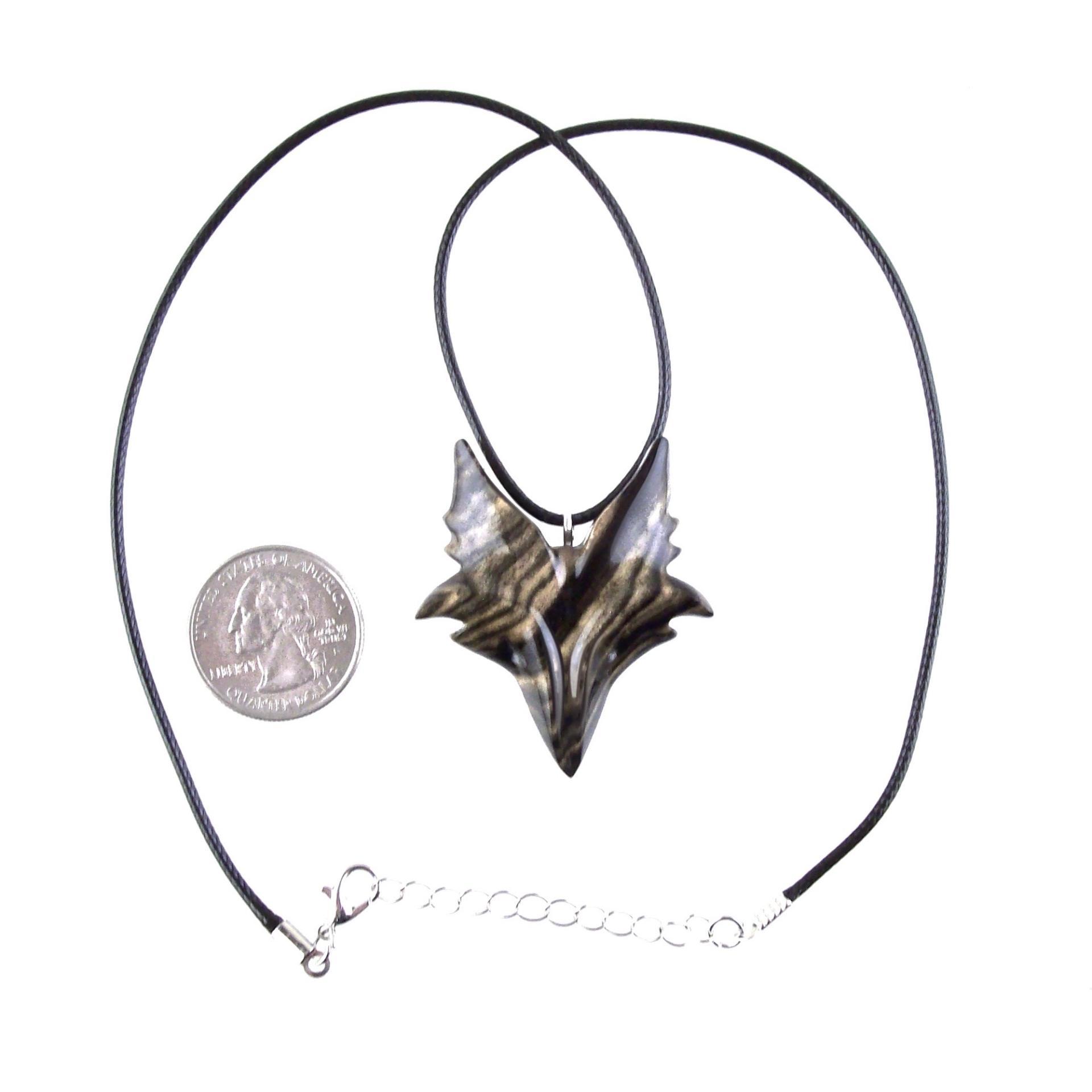 Celtic Fox Necklace, Hand Carved Wooden Fox Pendant for Men or Women, Totem Spirit Animal Gift for Him or Her, Wood Jewelry
