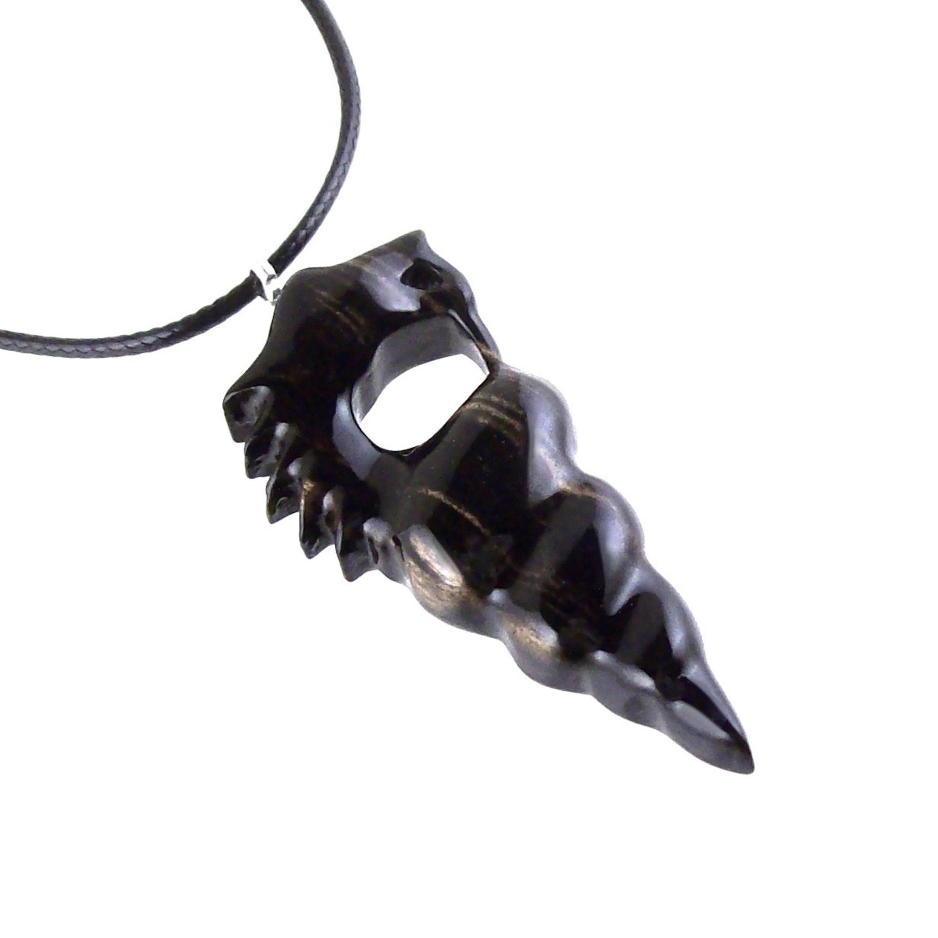 Hand Carved Wooden Nyami Nyami Pendant, Wood African Necklace, Good Luck Amulet