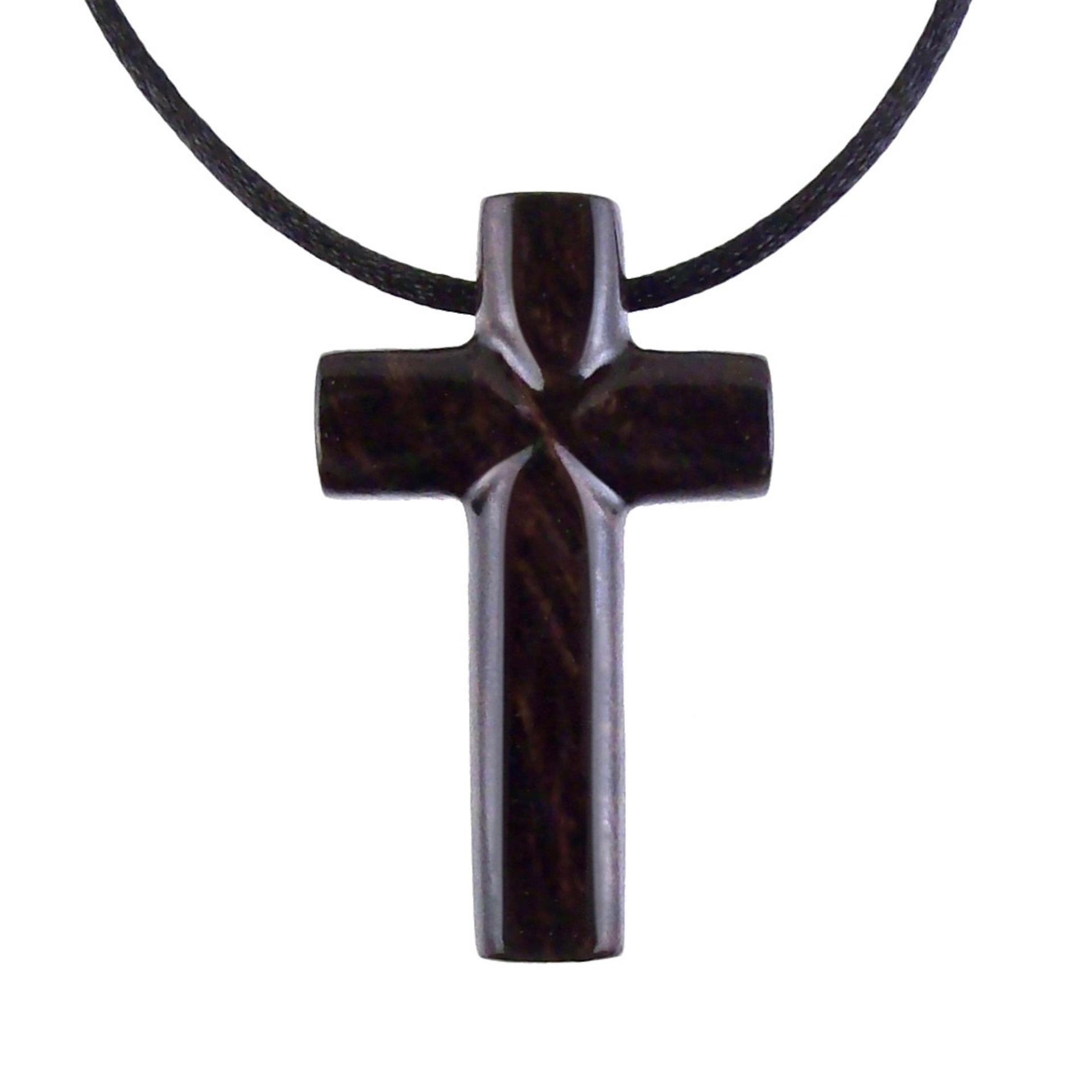 Wood Cross Necklace, Hand Carved Wooden Cross Pendant, Christian Jewelry for Men