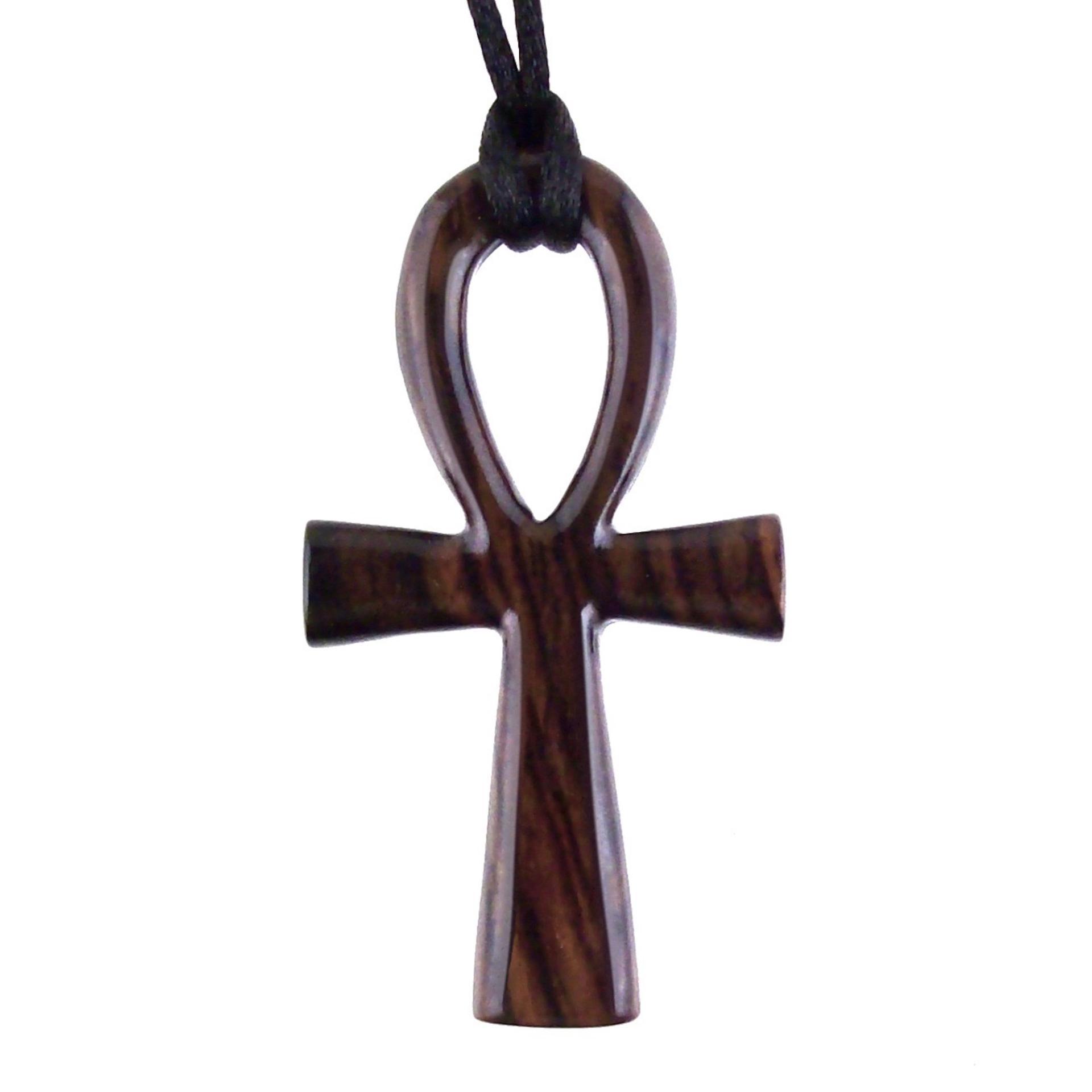 Large Ankh Pendant, Mens Wood Ankh Necklace, Wooden Egyptian Cross Ankh Pendant, African Jewelry