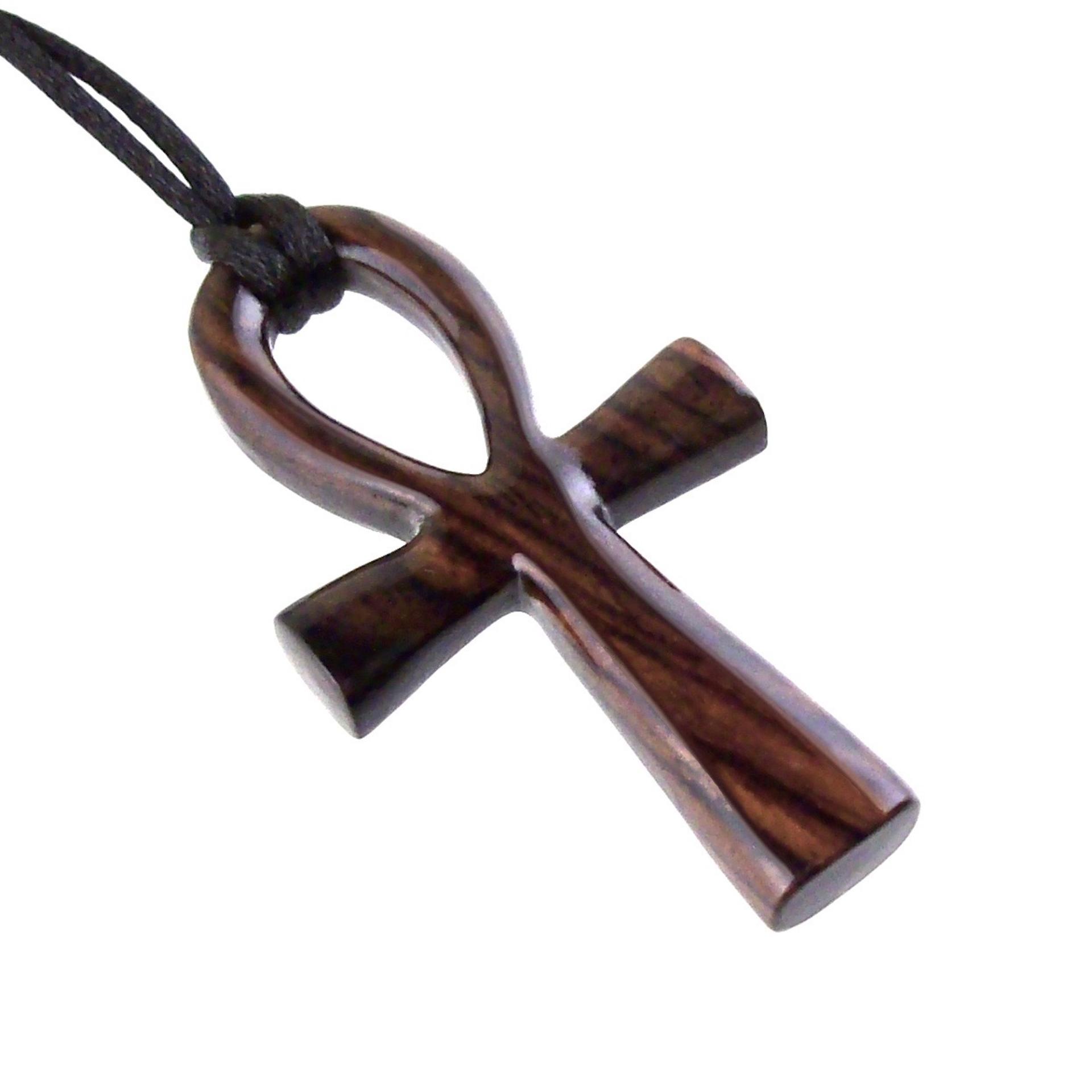 Large Ankh Pendant, Mens Wood Ankh Necklace, Wooden Egyptian Cross Ankh Pendant, African Jewelry