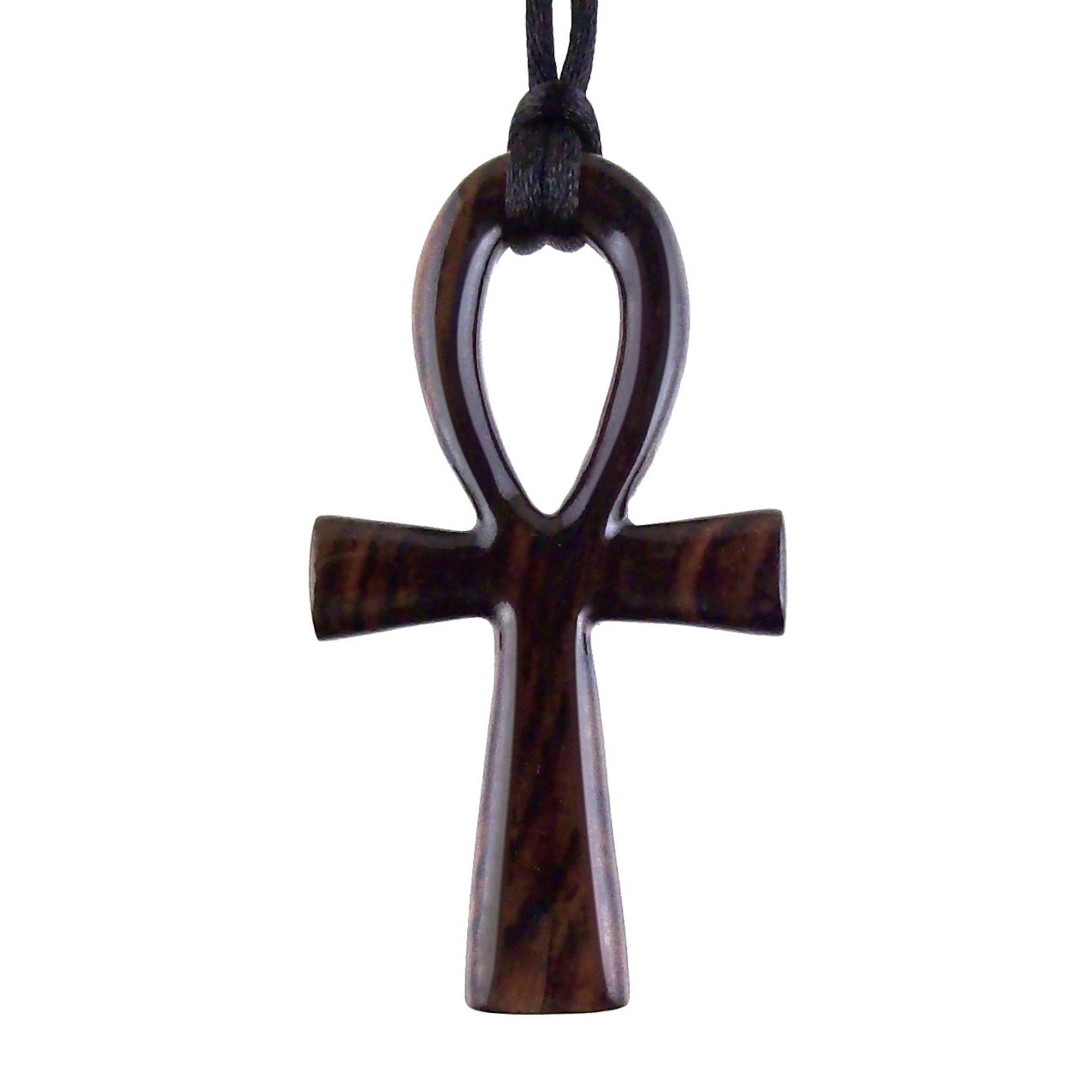 Large Ankh Pendant, Mens Wood Ankh Necklace, Wooden Egyptian Cross Ankh Pendant, African Jewelry
