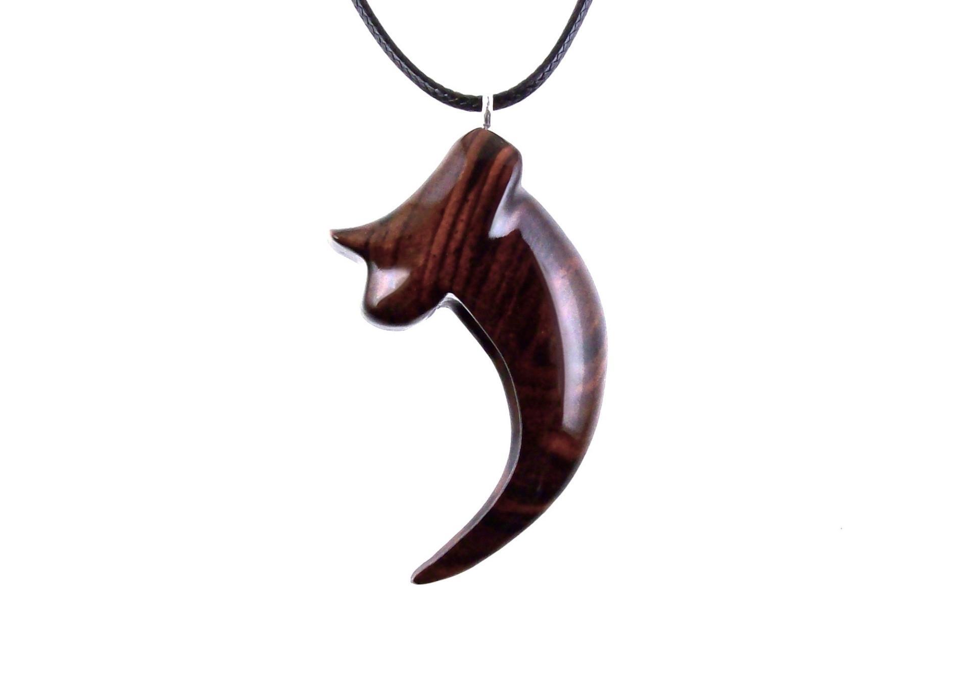 Wooden Bear Claw Pendant, Hand Carved Bear Claw Necklace, Mens Wood Pendant, Tribal Totem Jewelry, One of a Kind Gift for Him