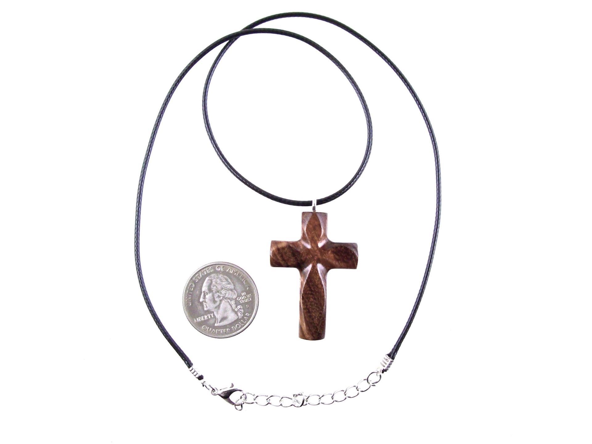 Handmade Wooden Cross Necklace for Men Women, Wood Cross Pendant, Hand Carved Christian Jewelry, One of a Kind Gift for Him Her