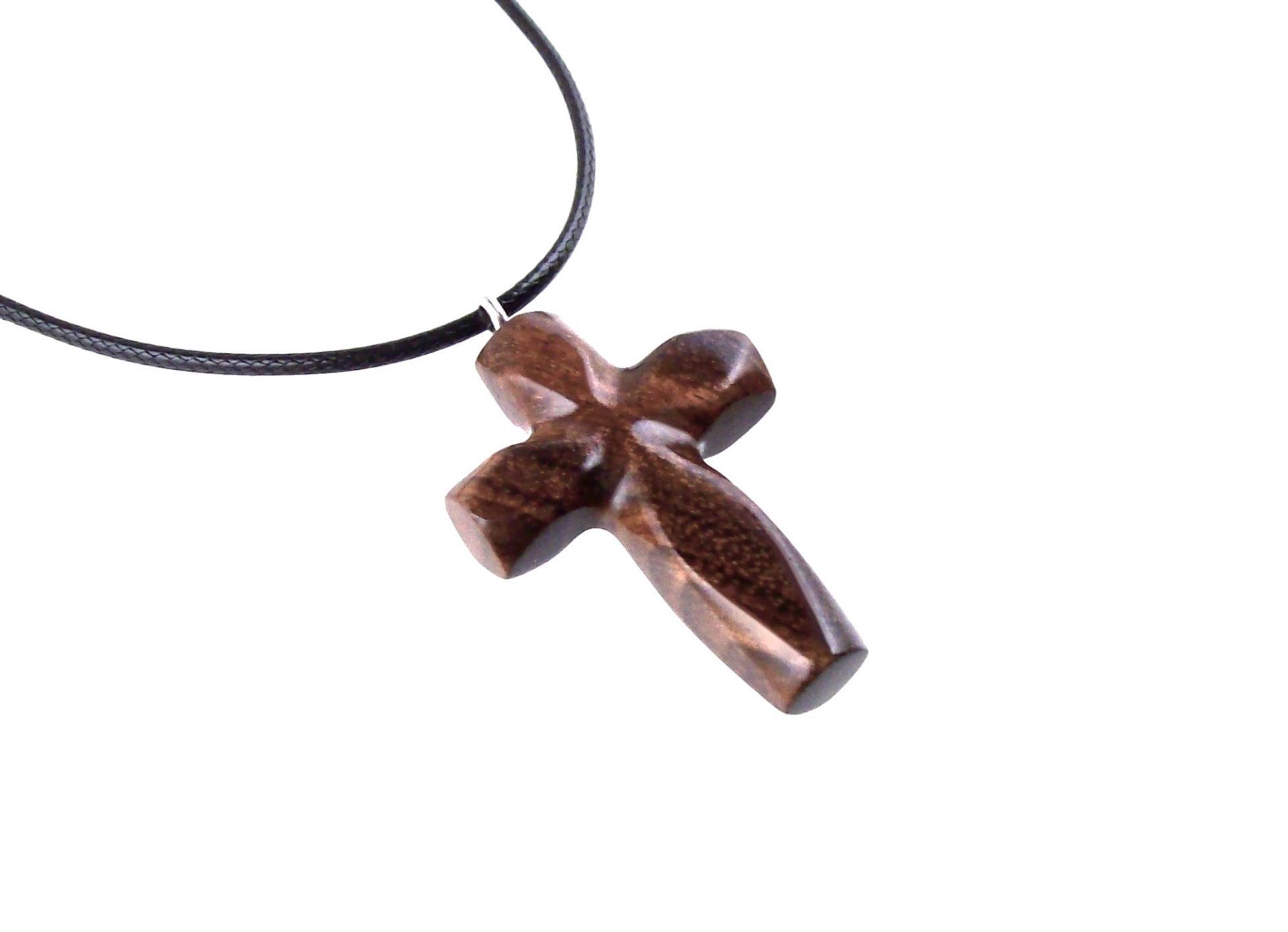 Handmade Wooden Cross Necklace for Men Women, Wood Cross Pendant, Hand Carved Christian Jewelry, One of a Kind Gift for Him Her