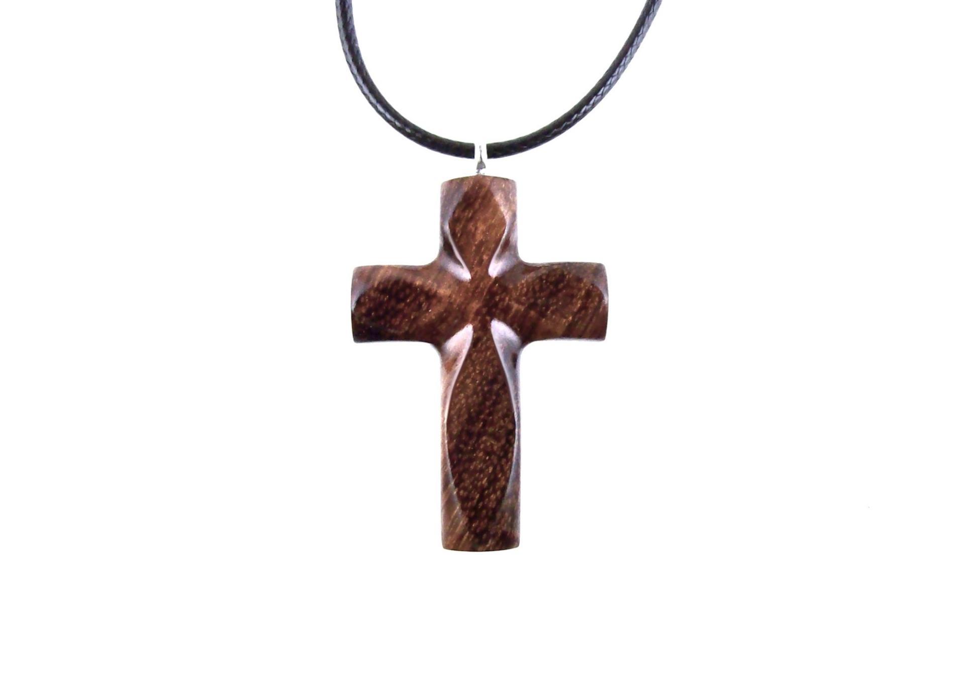 Handmade Wooden Cross Necklace for Men Women, Wood Cross Pendant, Hand Carved Christian Jewelry, One of a Kind Gift for Him Her