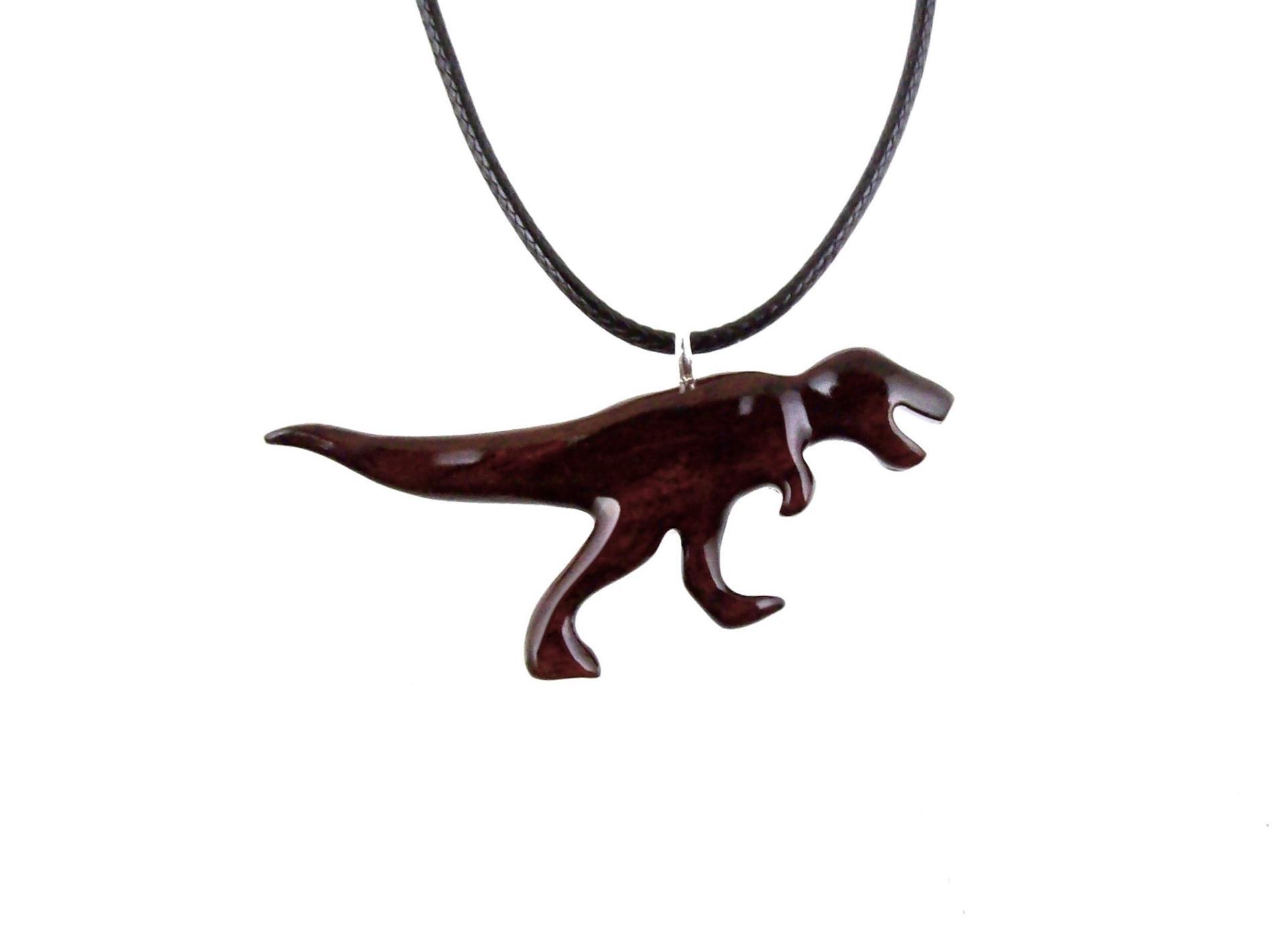 Dinosaur Pendant, Hand Carved Wooden T-Rex Necklace for Men or Women, Tyrannosaurus Necklace, Wood Reptile Jurassic Jewelry