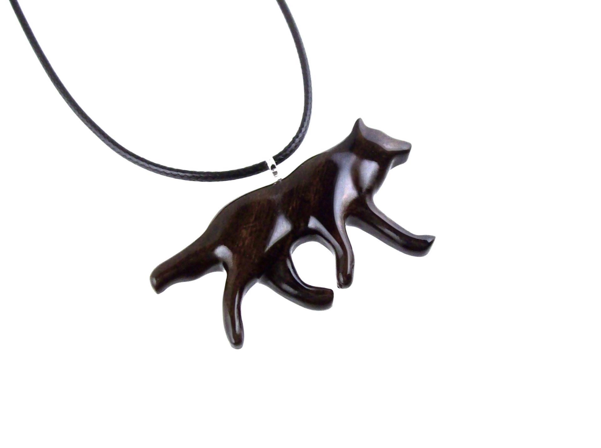 Wooden Wolf Pendant, Hand Carved Wolf Necklace, Totem Spirit Animal Pendant, Woodland Jewelry for Men or Women