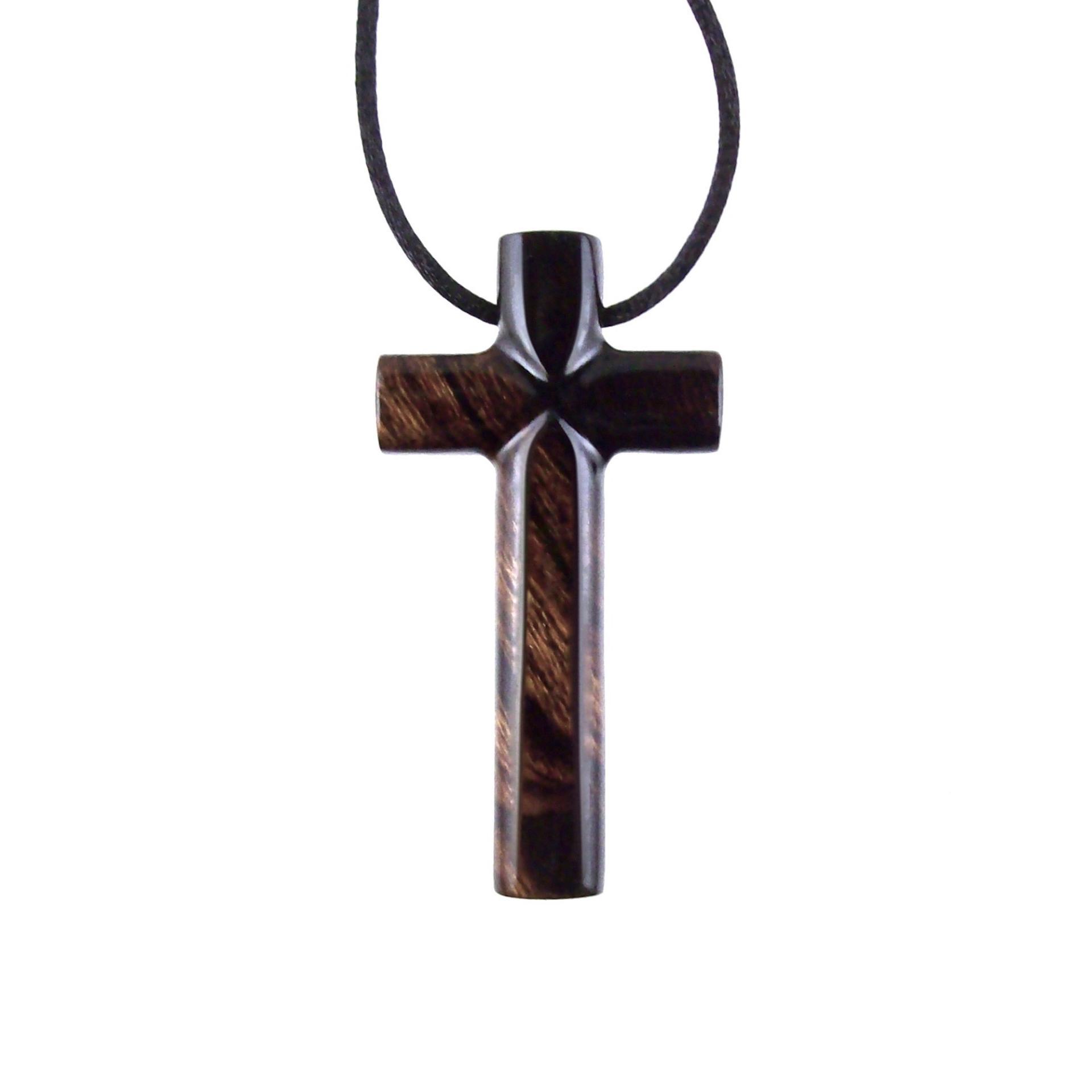 Large Wooden Cross Pendant, Hand Carved Mens Wood Cross Necklace, Christian Jewelry, One of a Kind Gift for Him