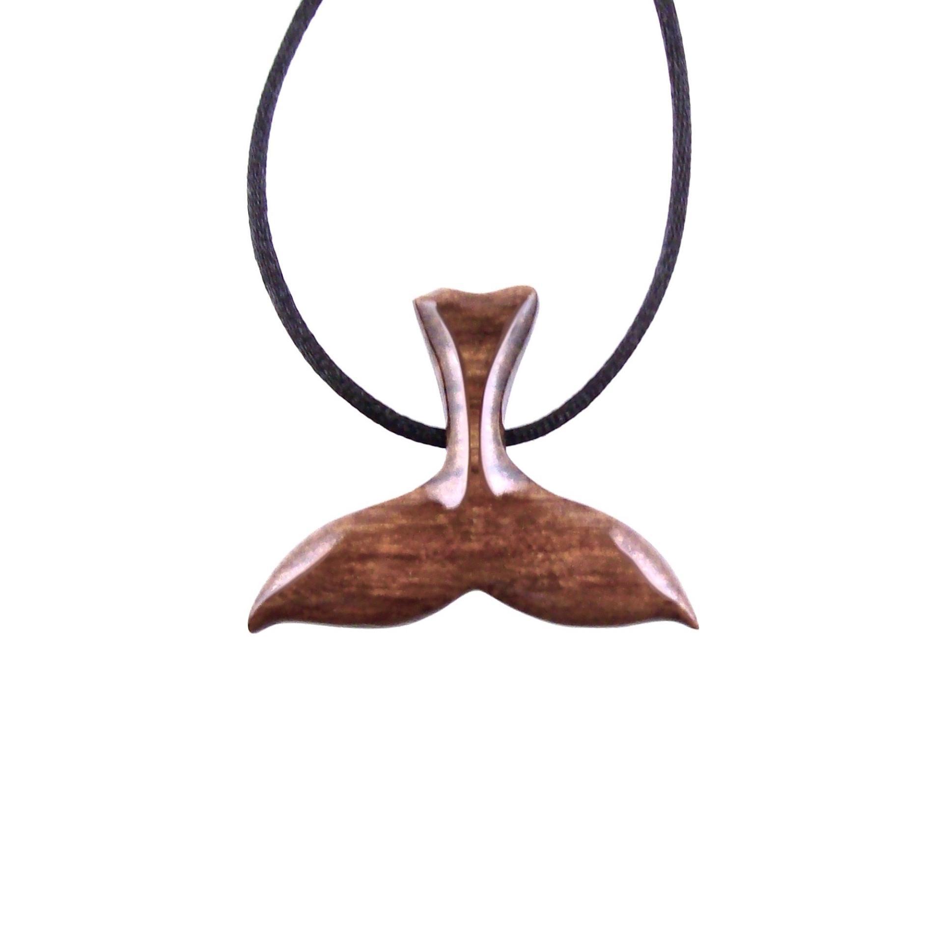 Hand Carved Wooden Orca Whale Tail Pendant, Mens Wood Necklace, Handmade Nautical Jewelry, One of a Kind Gift for Him