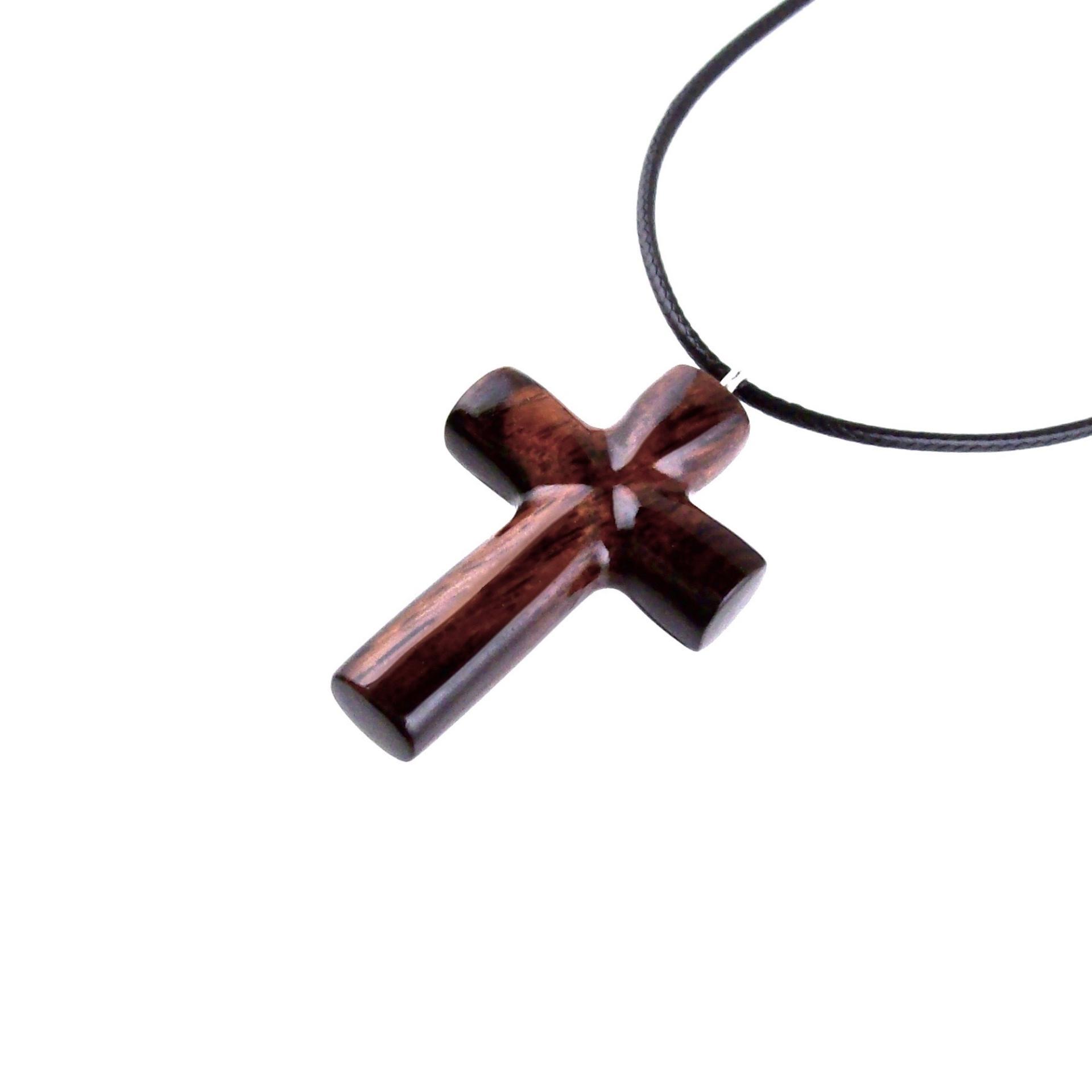 Wooden Cross Pendant, Hand Carved Wood Cross Necklace, Christian Jewelry, One of a Kind Gift for Men or Women