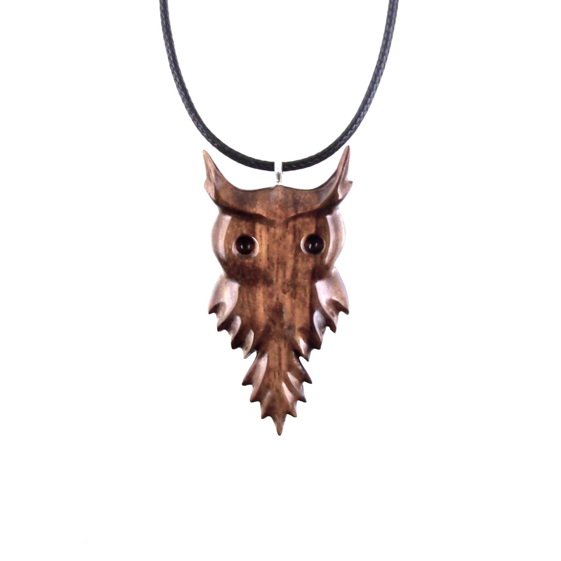 Owl Necklace, Wooden Owl Pendant, Hand Carved Bird Necklace, Wood Jewelry, Spirit Animal Totem One of a Kind Gift