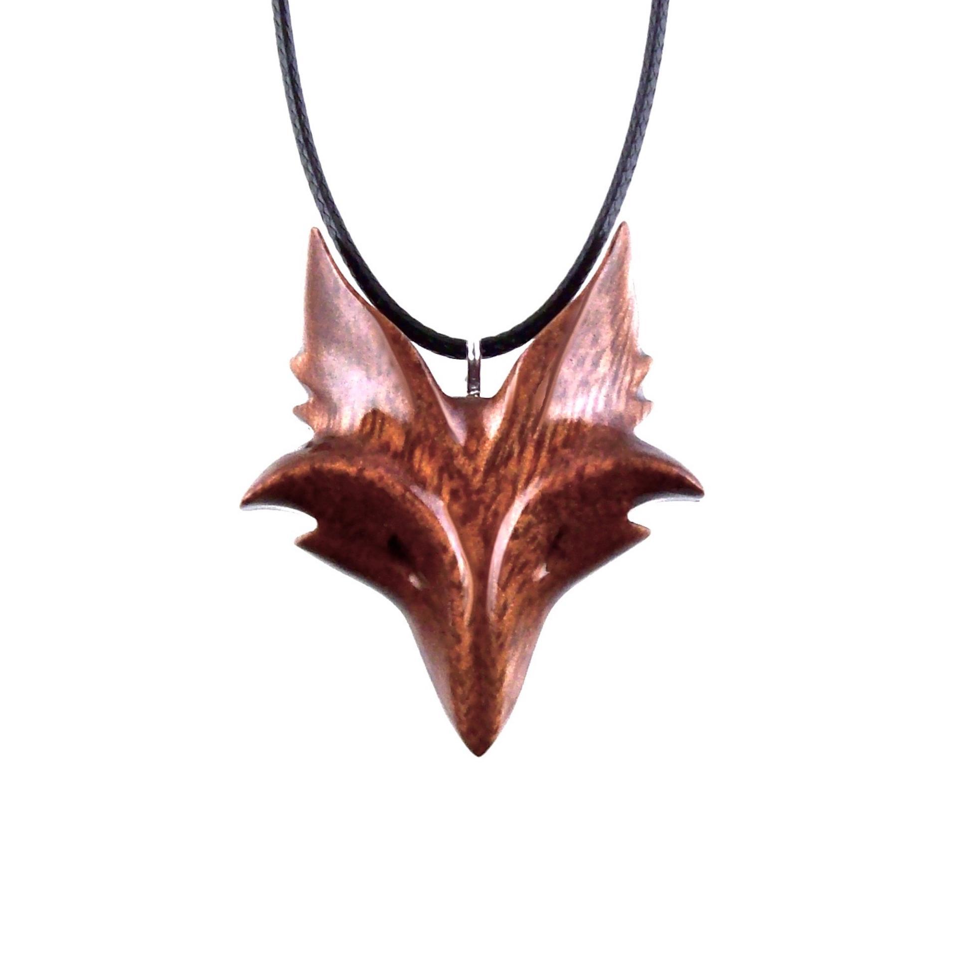 Celtic Fox Pendant, Hand Carved Wood Fox Necklace, Totem Spirit Animal, Wooden Jewelry, One of a Kind Gift for Him Her