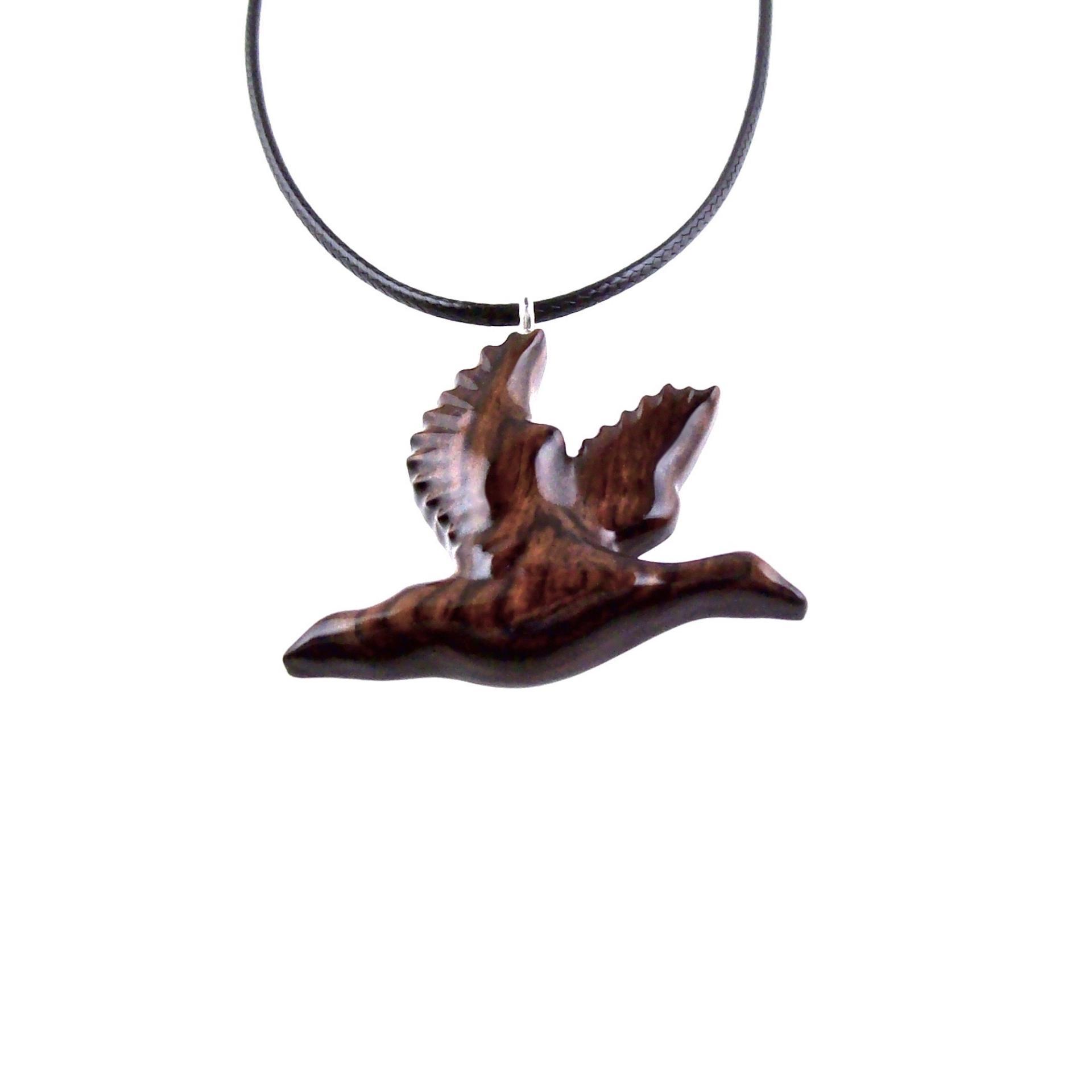 Duck Necklace, Wooden Duck Pendant, Hand Carved Mallard Necklace, Bird Wood Jewelry, One of a Kind Gift for Men Women