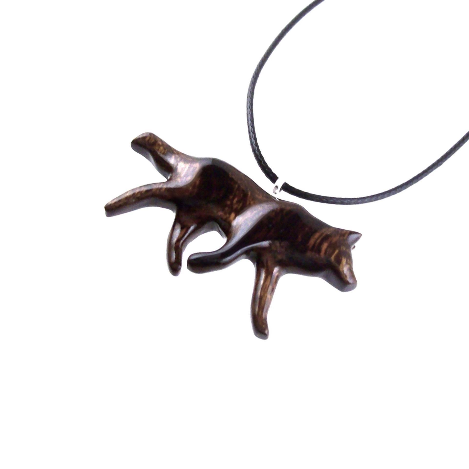 Hand Carved Wooden Wolf Necklace Pendant, Wood Animal TotemJewelry, One-of-a-Kind Handmade Gift