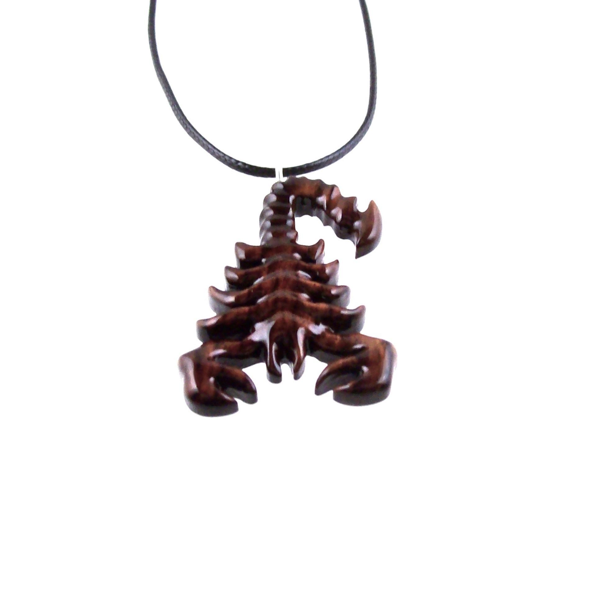 Hand Carved Scorpion Pendant, Wooden Scorpion Necklace, Mens Wood Necklace, Totem Spirit Animal, Scorpio Jewelry, Gift for Him