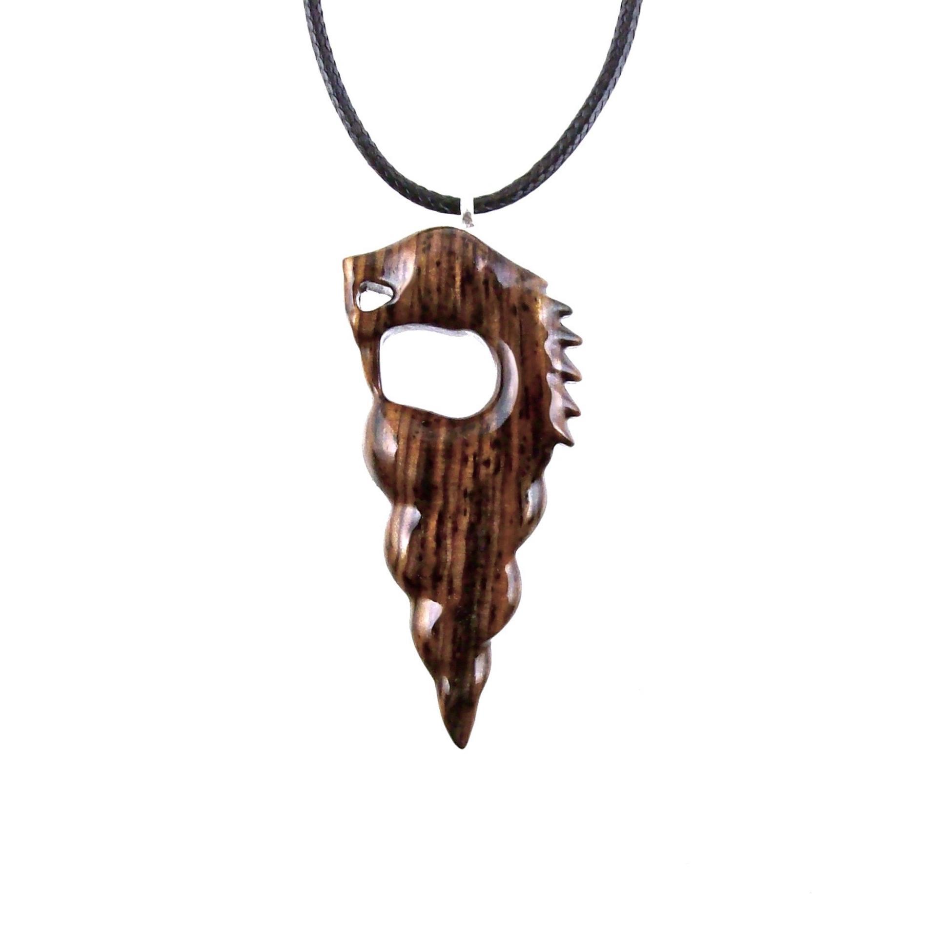 Nyami Nyami African Pendant, Hand Carved Tribal Necklace, Wood African Jewelry, Wooden Protection Amulet, Good Luck Charm