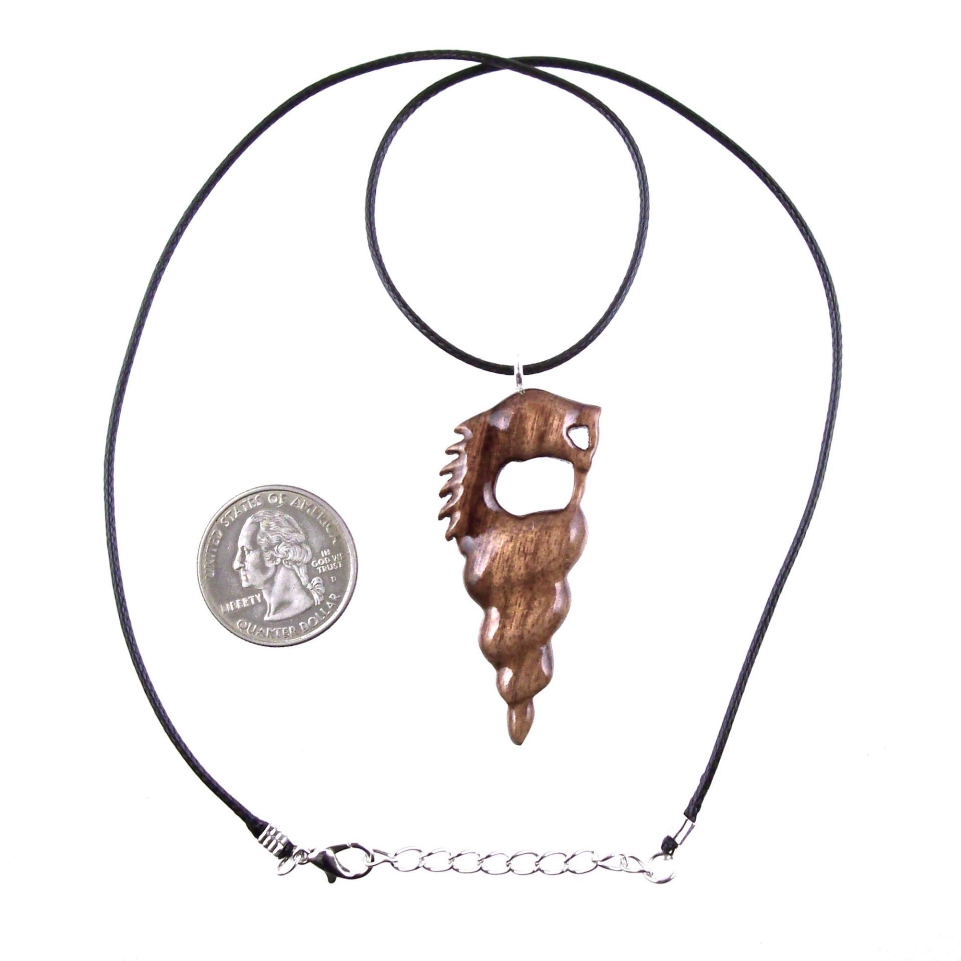 Wooden Nyami Nyami Hand Carved African Pendant, Tribal Wood Mens Necklace, African Jewelry, Protection Amulet, Good Luck Charm