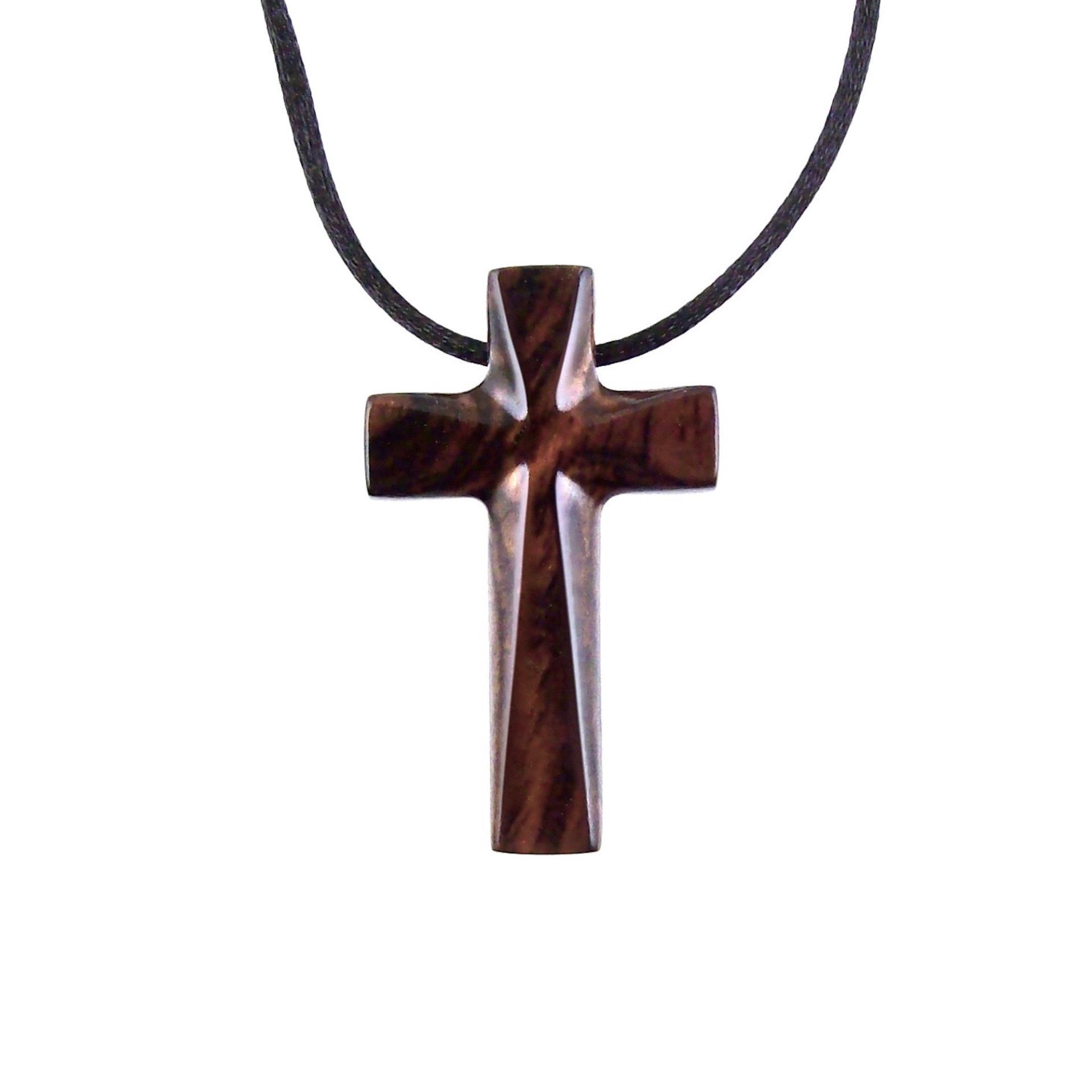 Wooden Cross Necklace, Wood Cross Pendant, Hand Carved Christian Jewelry for Men, One of a Kind Gift for Him