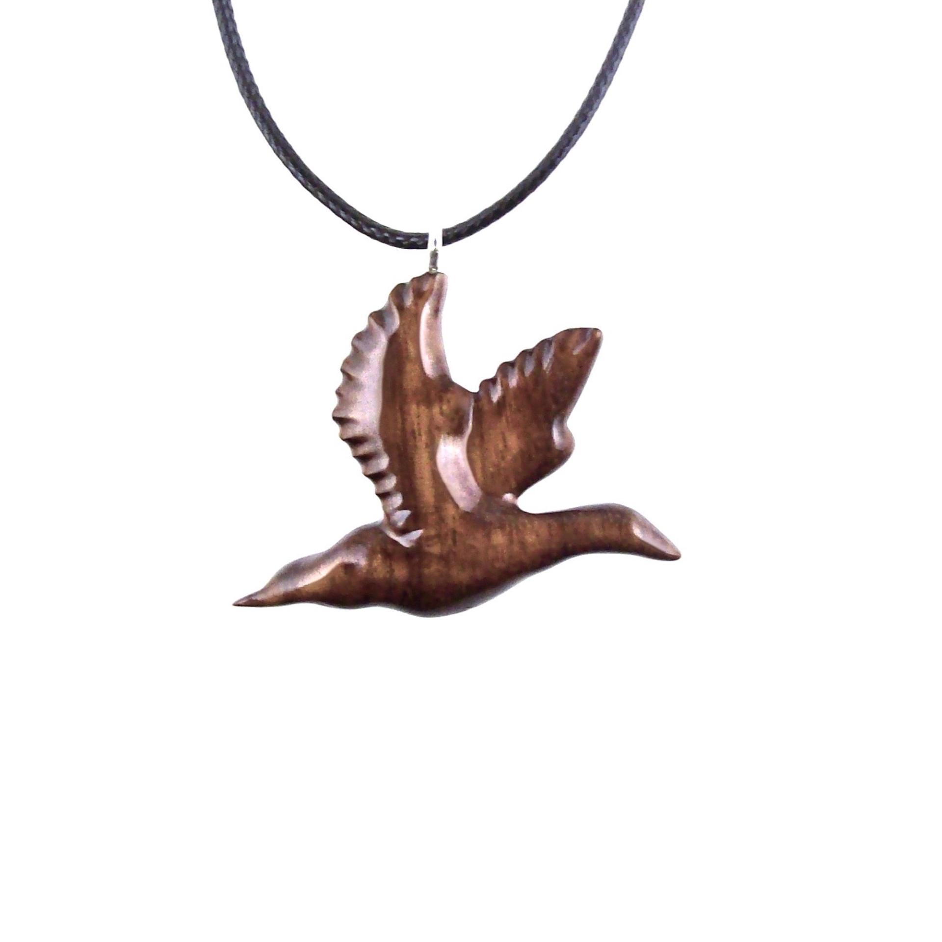 Hand Carved Duck Pendant, Wooden Mallard Necklace, Wood Bird Jewelry, One of a Kind Gift for Men