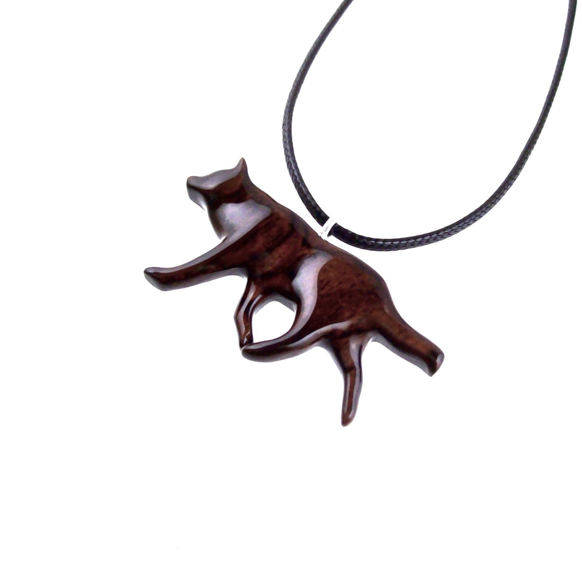 Wooden Wolf Necklace for Men or Women, Hand Carved Wolf Pendant, Totem Spirit Animal, Woodland Jewelry