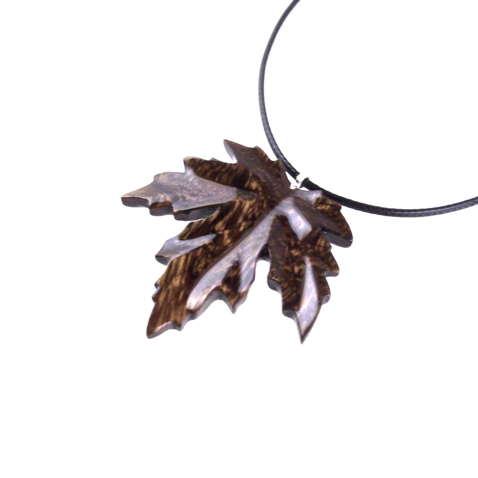 Hand Carved Maple Leaf Necklace, Wooden Leaf Pendant, Wood Necklace, Woodland Jewelry, One of a Kind Gift for Her Him