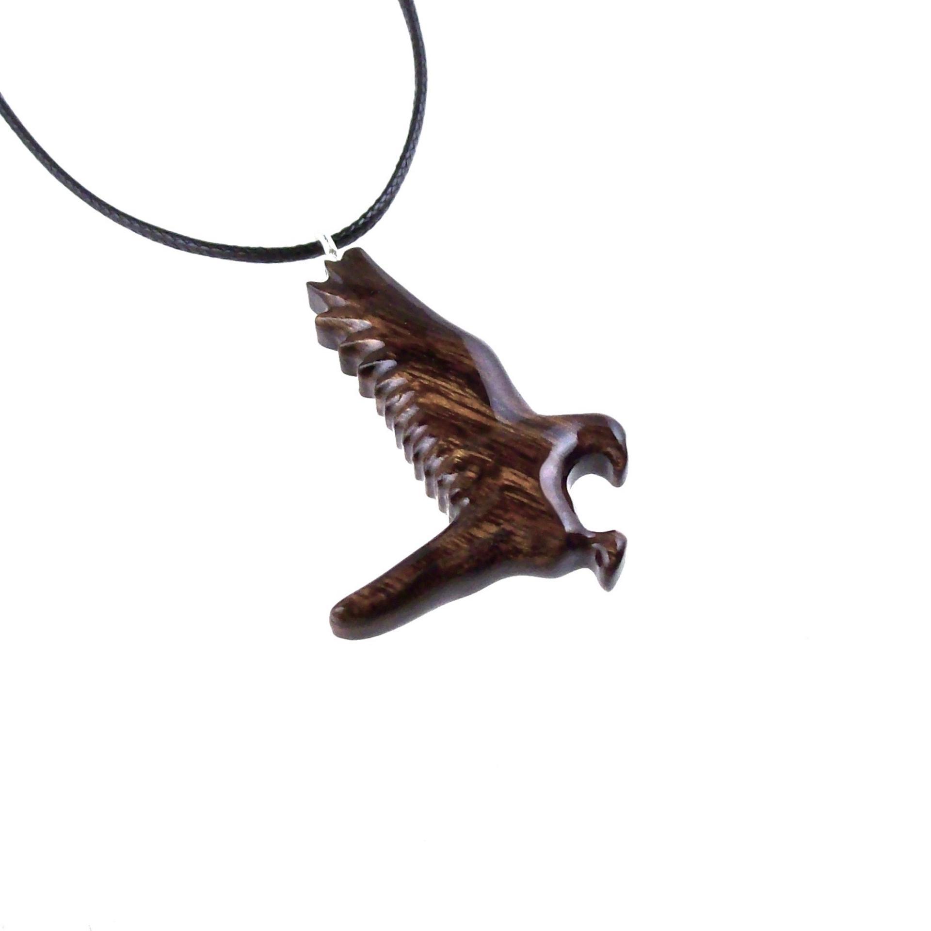 Hand Carved Hawk Pendant, Wooden Falcon Necklace, Wood Bird Necklace, Totem Jewelry for Men or Women, One of a Kind Gift for Him Her