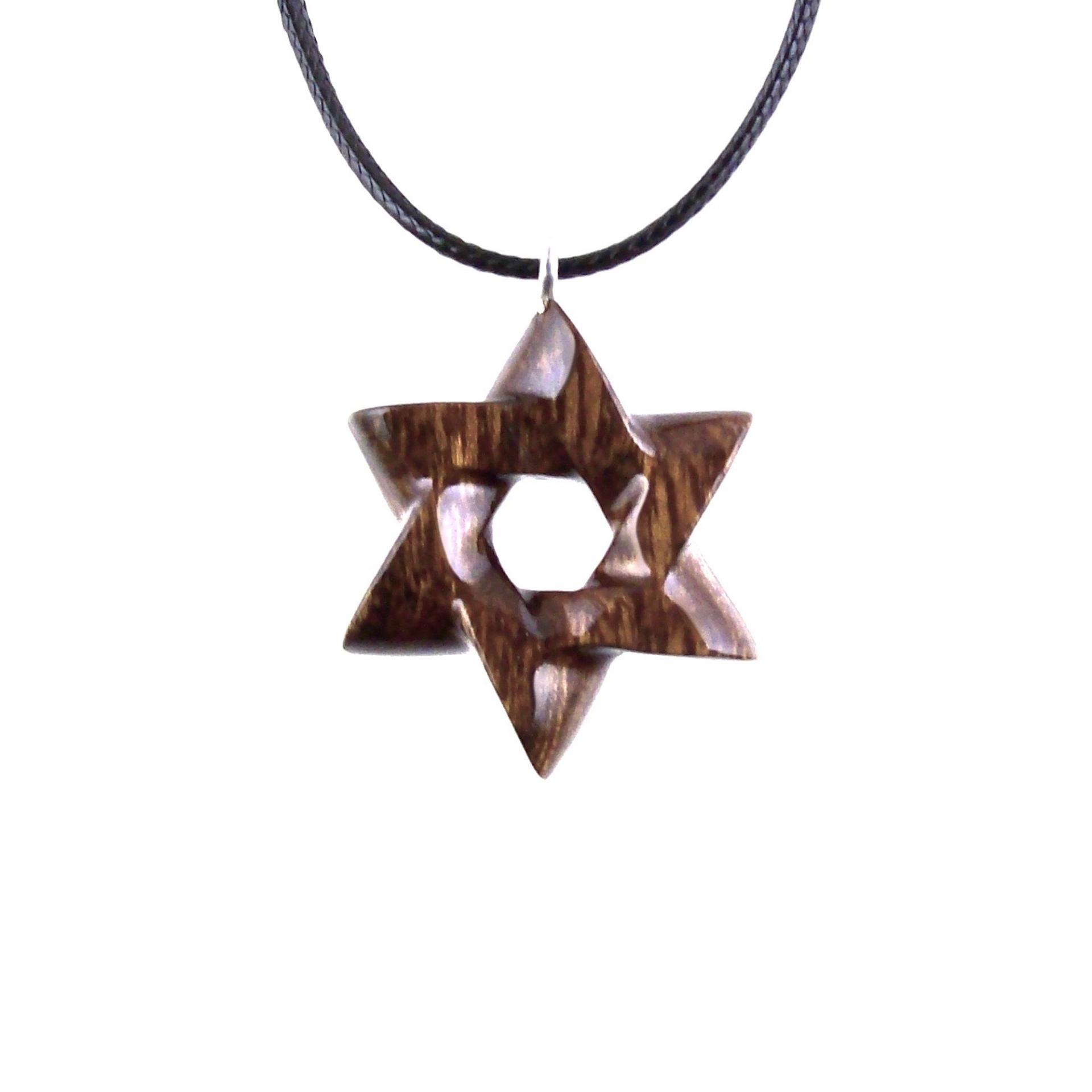 Wooden Star of David Pendant, Hand Carved Jewish Star Necklace, Wood Jewelry for Men or Women, One of a Kind Gift