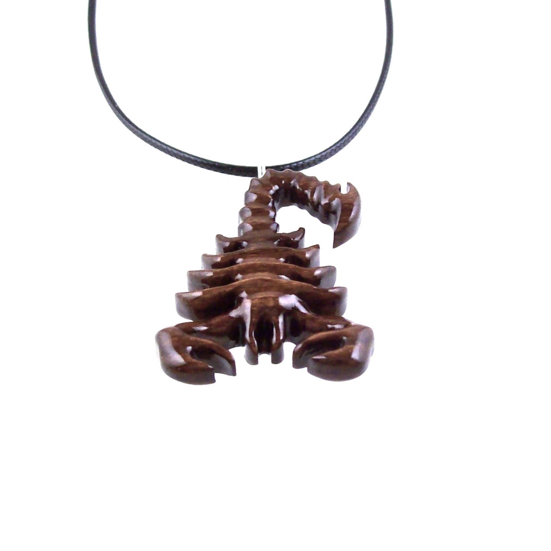 Scorpion Necklace, Wooden Scorpion Pendant, Hand Carved Scorpio Jewelry, Totem Spirit Animal Mens Wood Necklace, Gift for Him