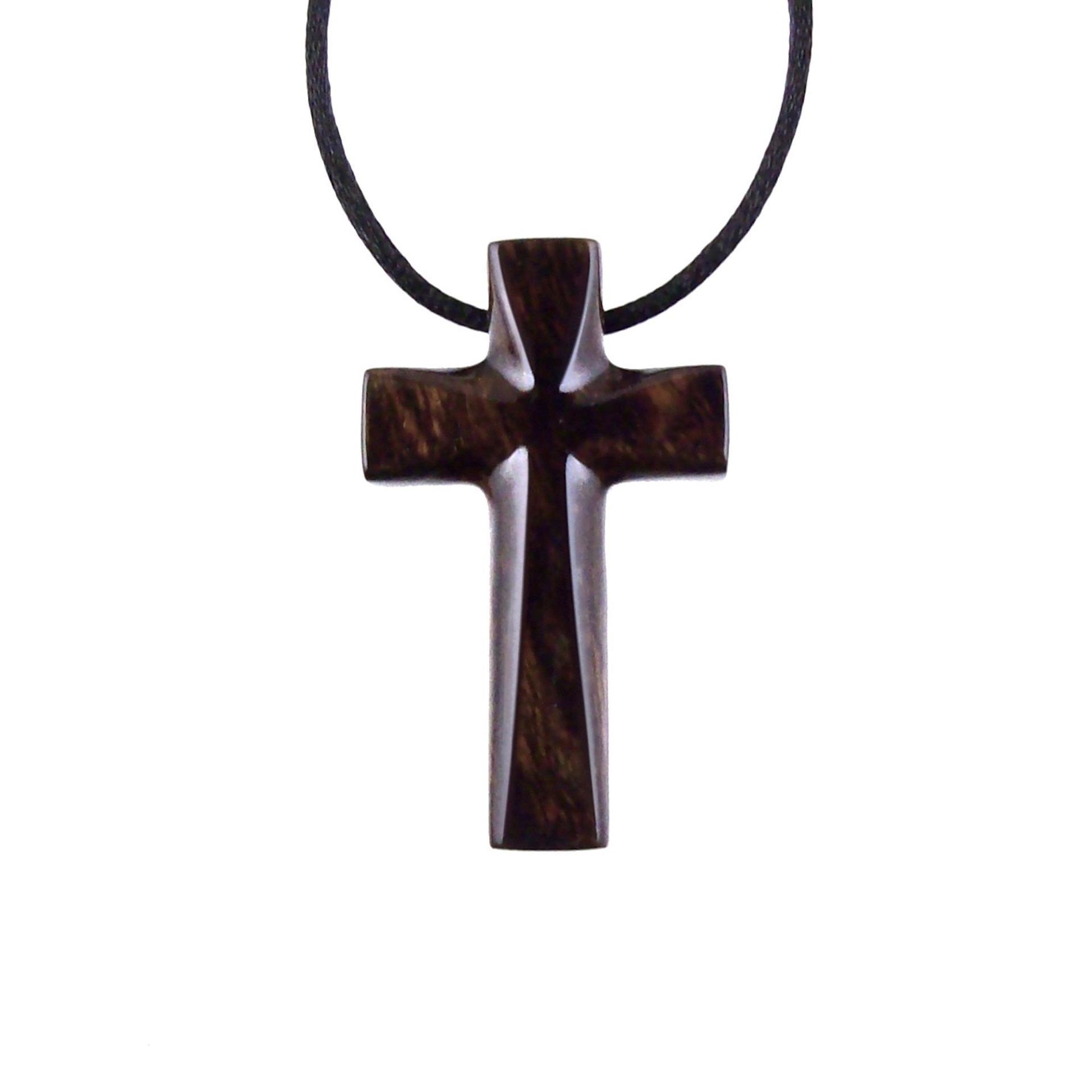 Hand Carved Wooden Cross Pendant, Mens Wood Cross Necklace, Handmade Christian Jewelry, One of a Kind Gift for Him