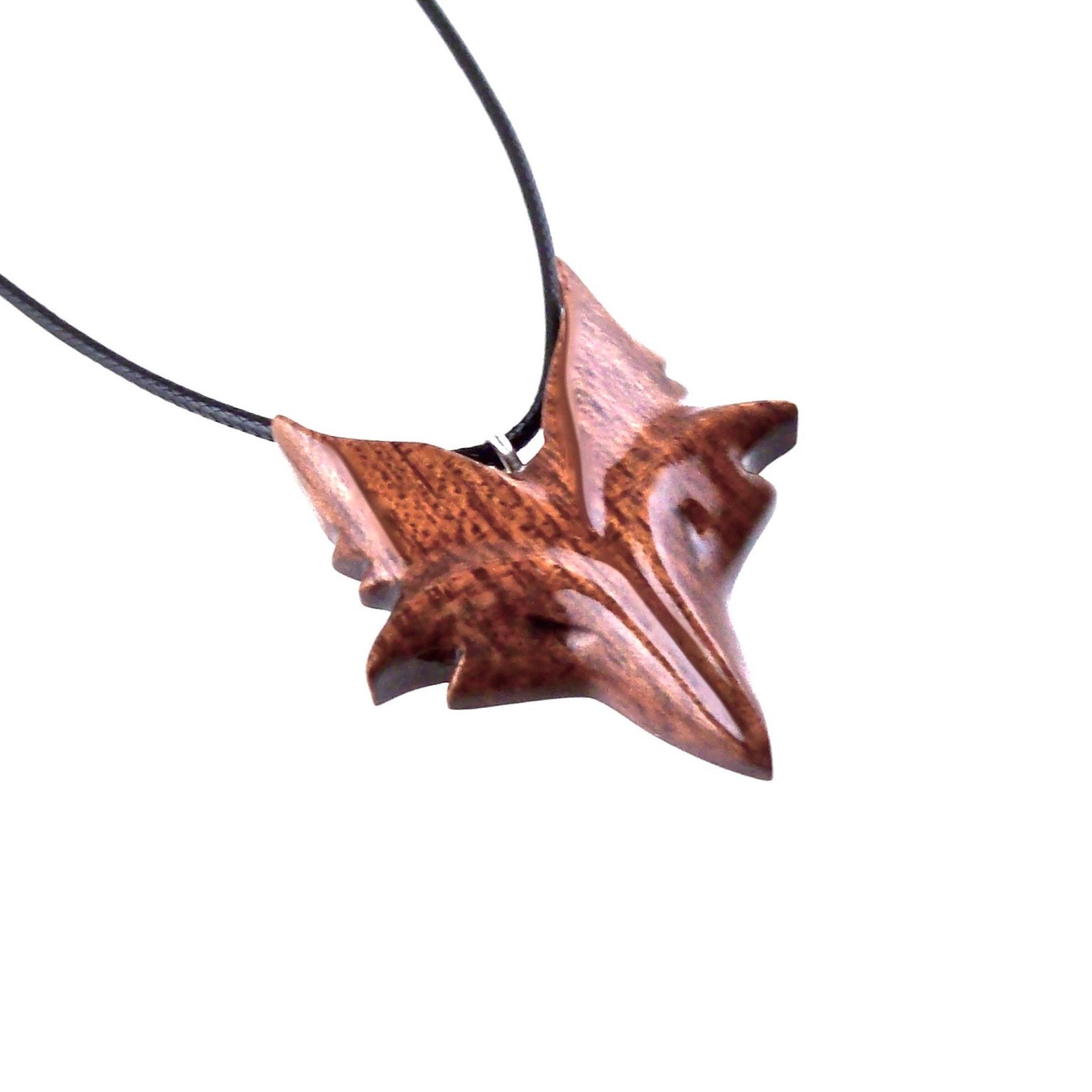 Wooden Fox Pendant, Hand Carved Celtic Fox Necklace, Totem Spirit Animal, One of a Kind Wood Jewelry Gift for Her Him