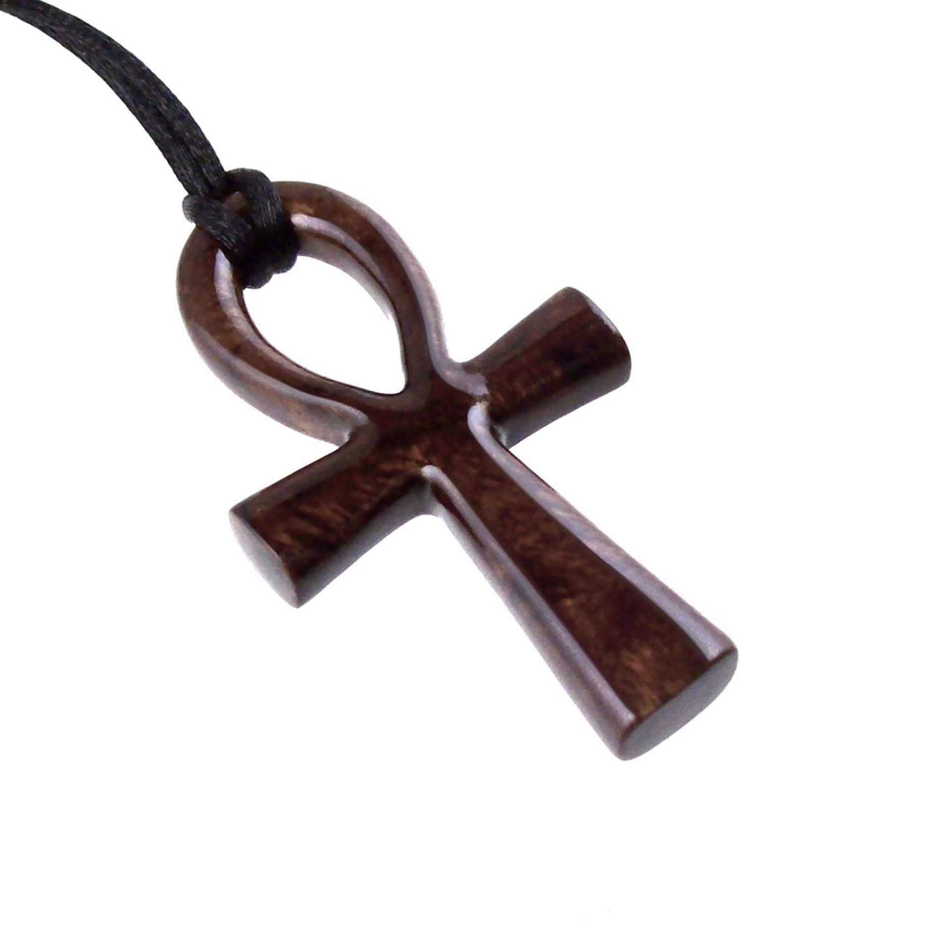 Large Ankh Pendant, Wood Egyptian Ankh Necklace, Wooden Cross Ankh Pendant, Mens African Jewelry, Gift for Him