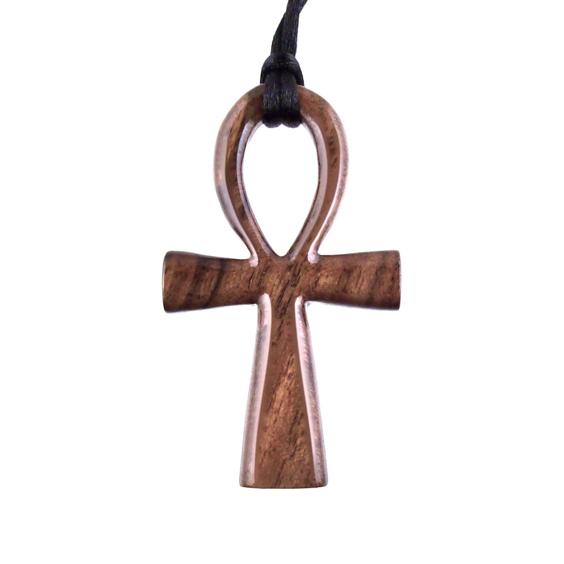 Wood Ankh Necklace, Large Wooden Ankh Pendant, Egyptian Ankh Cross Necklace, Mens African Jewelry, One of a Kind Gift for Him