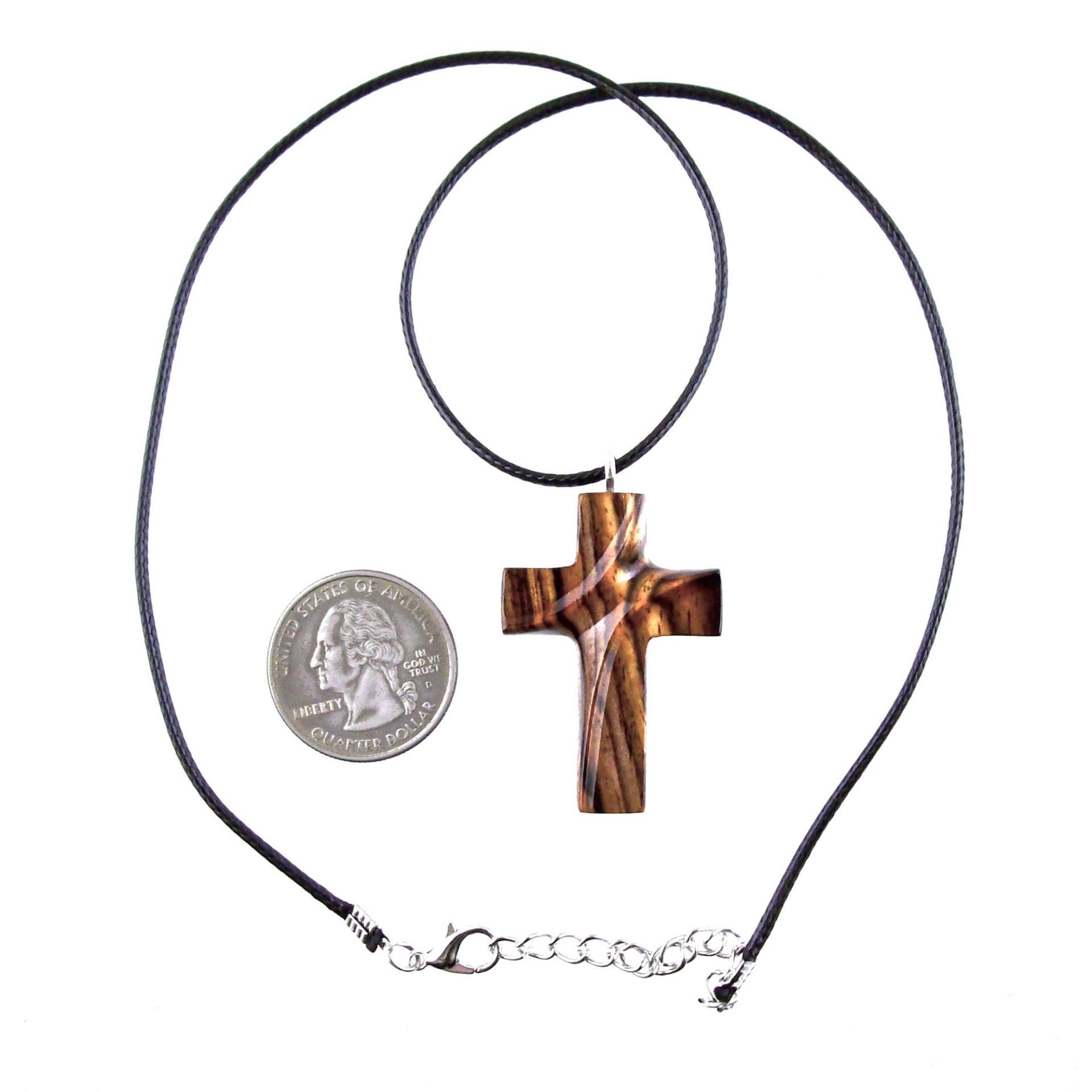 Wood Cross Necklace, Hand Carved Wooden Cross Pendant, Christian Jewelry for Men or Women, One of a Kind Gift for Her Him