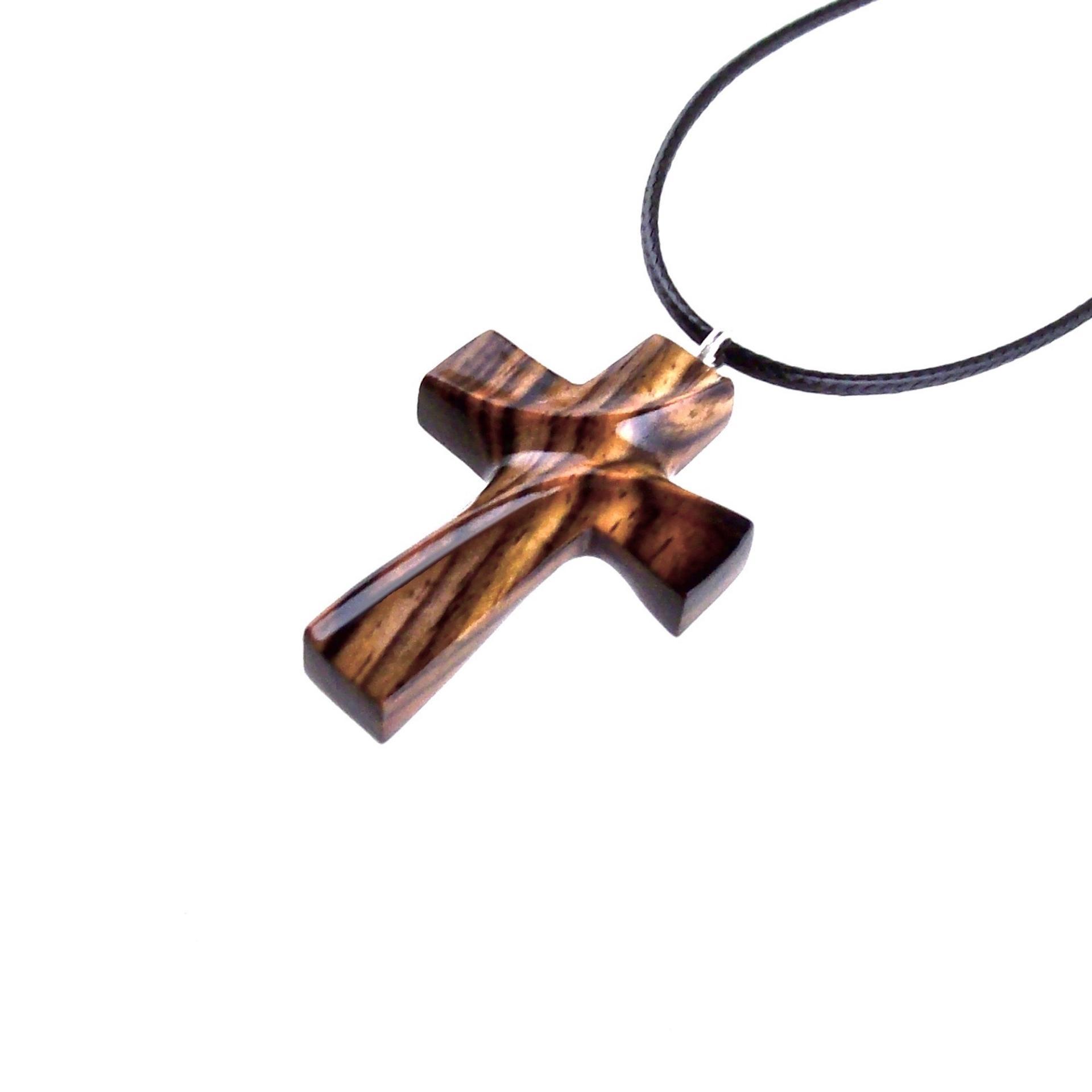 Wood Cross Necklace, Hand Carved Wooden Cross Pendant, Christian Jewelry for Men or Women, One of a Kind Gift for Her Him