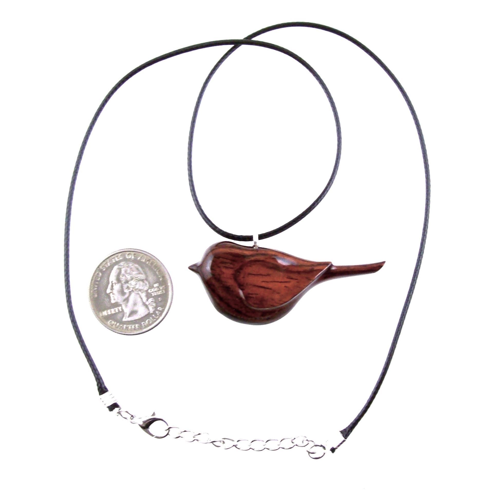 Bird Necklace, Wooden Bird Pendant, Hand Carved Chickadee Necklace, Bird Jewelry, One of a Kind Gift for Her, Wood Jewelry