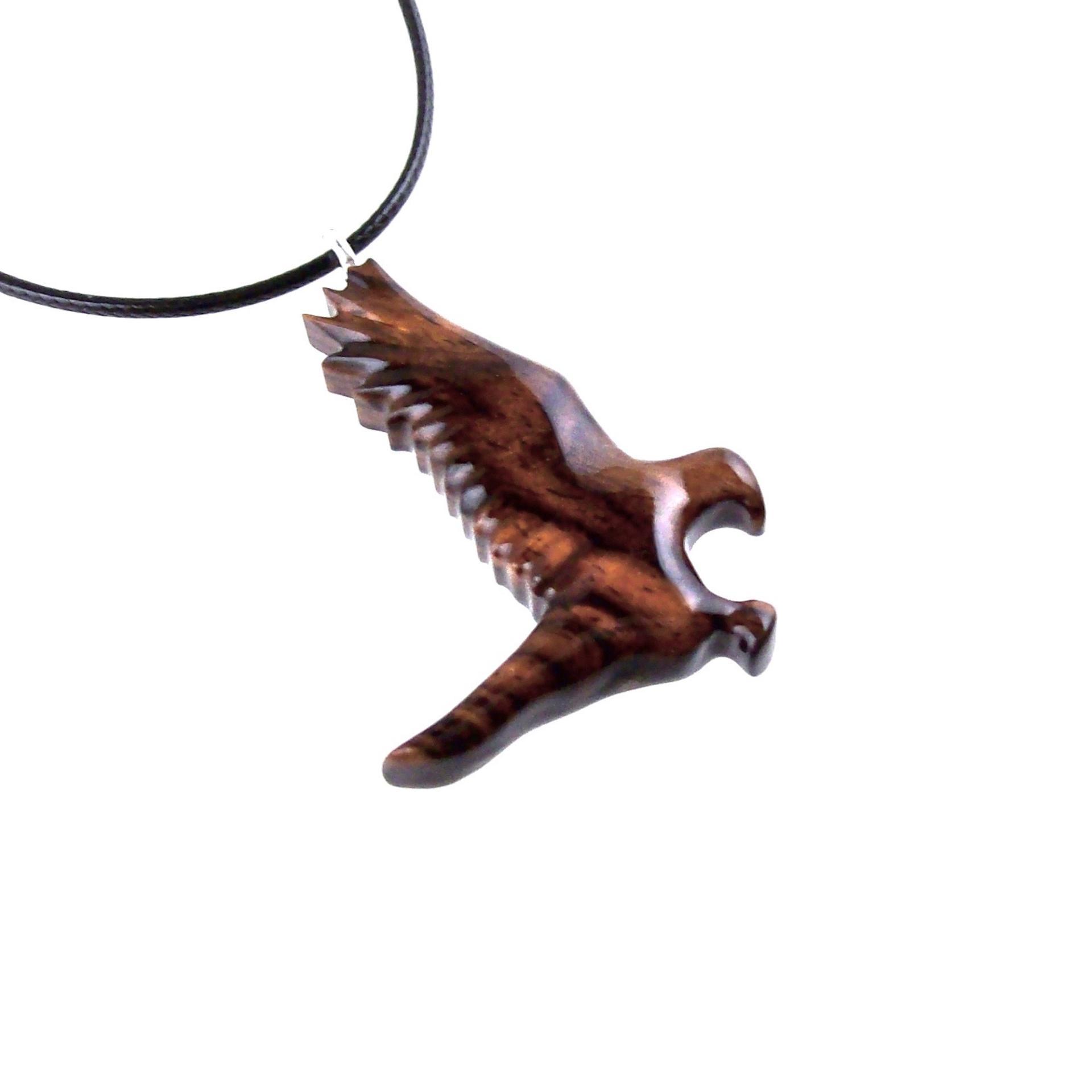 Hawk Necklace, Wooden Falcon Pendant, Hand Carved Bird Necklace, Totem Amulet, Wood Jewelry, One of a Kind Gift for Him Her