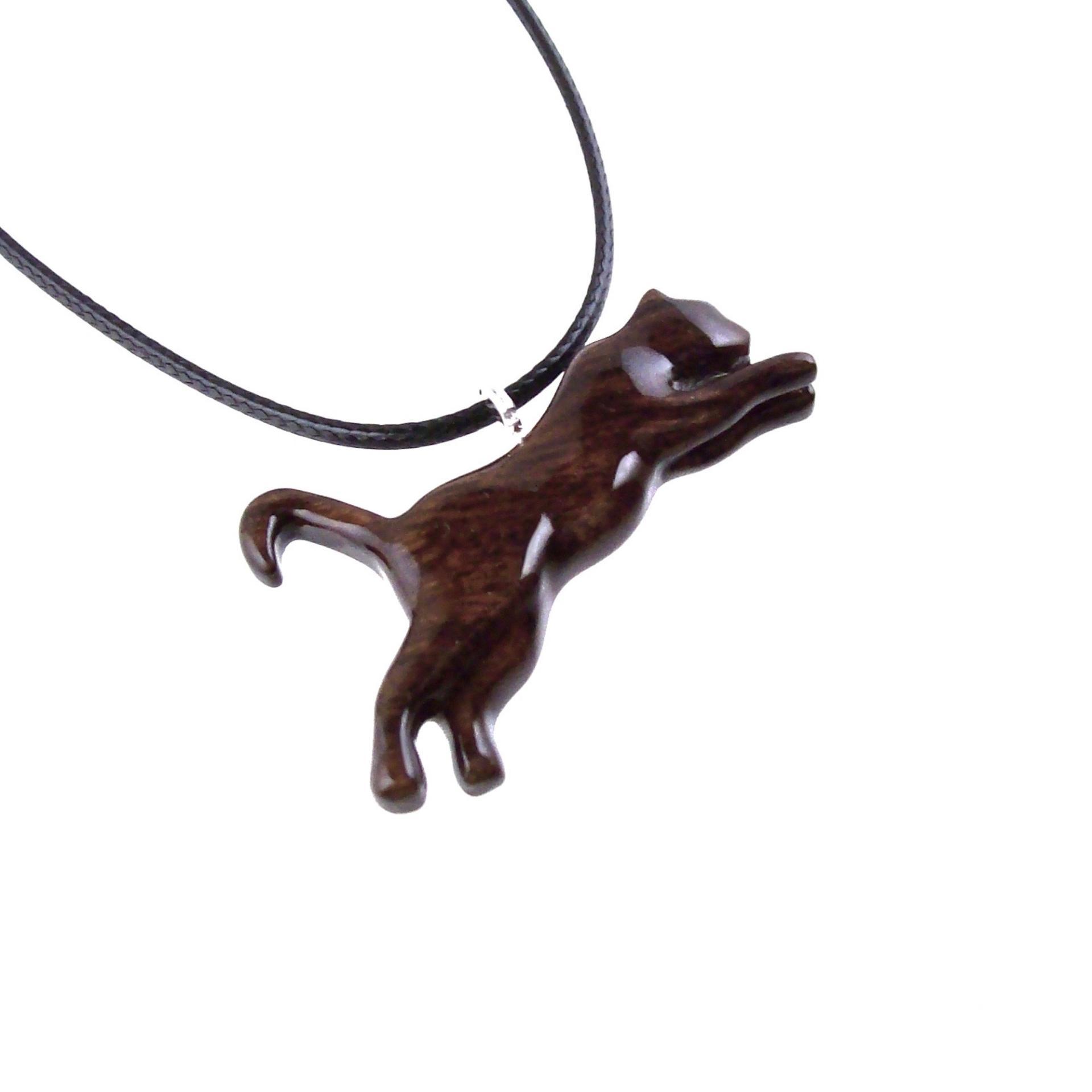 Lioness Necklace, Hand Carved Wooden Lioness Pendant, Wood Animal Necklace, Totem Spirit Animal Leo Jewelry for Men Women